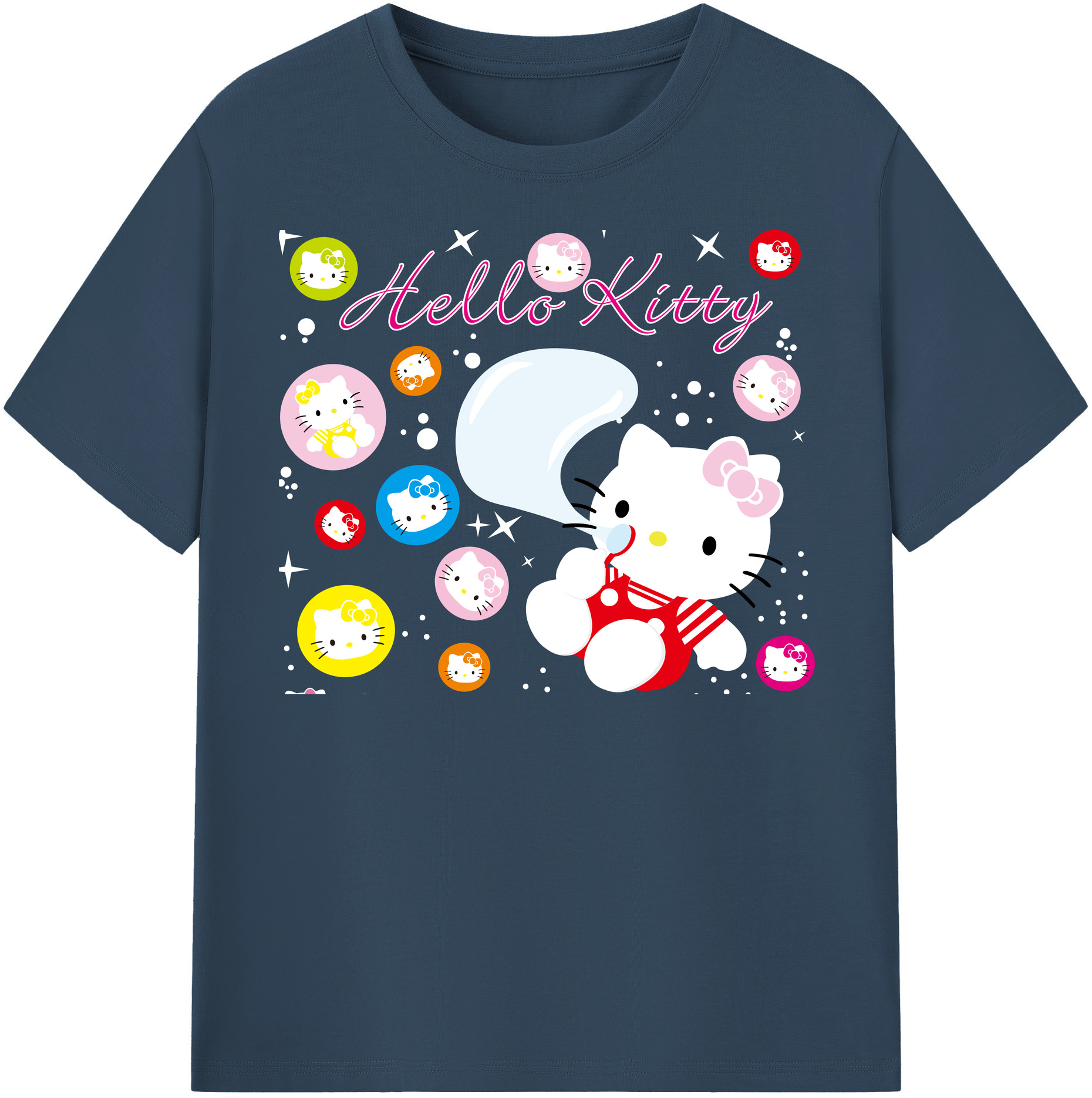（画像用） Hello Kitty ハローキティ 綿100％半袖Tシャツ（フロントプリント）