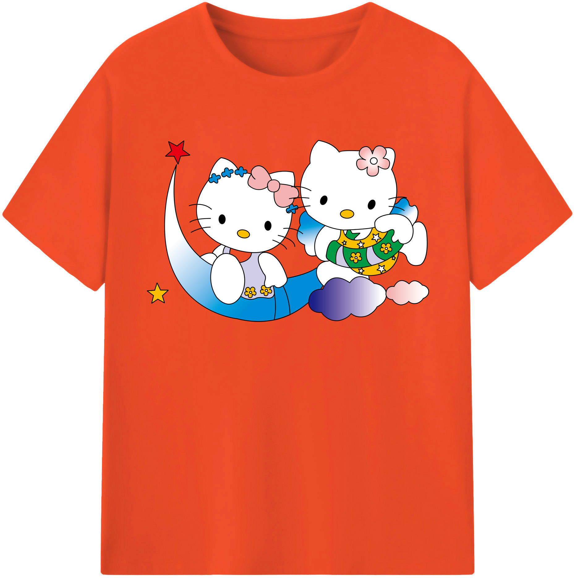 （画像用） Hello Kitty ハローキティ 綿100％半袖Tシャツ（フロントプリント）