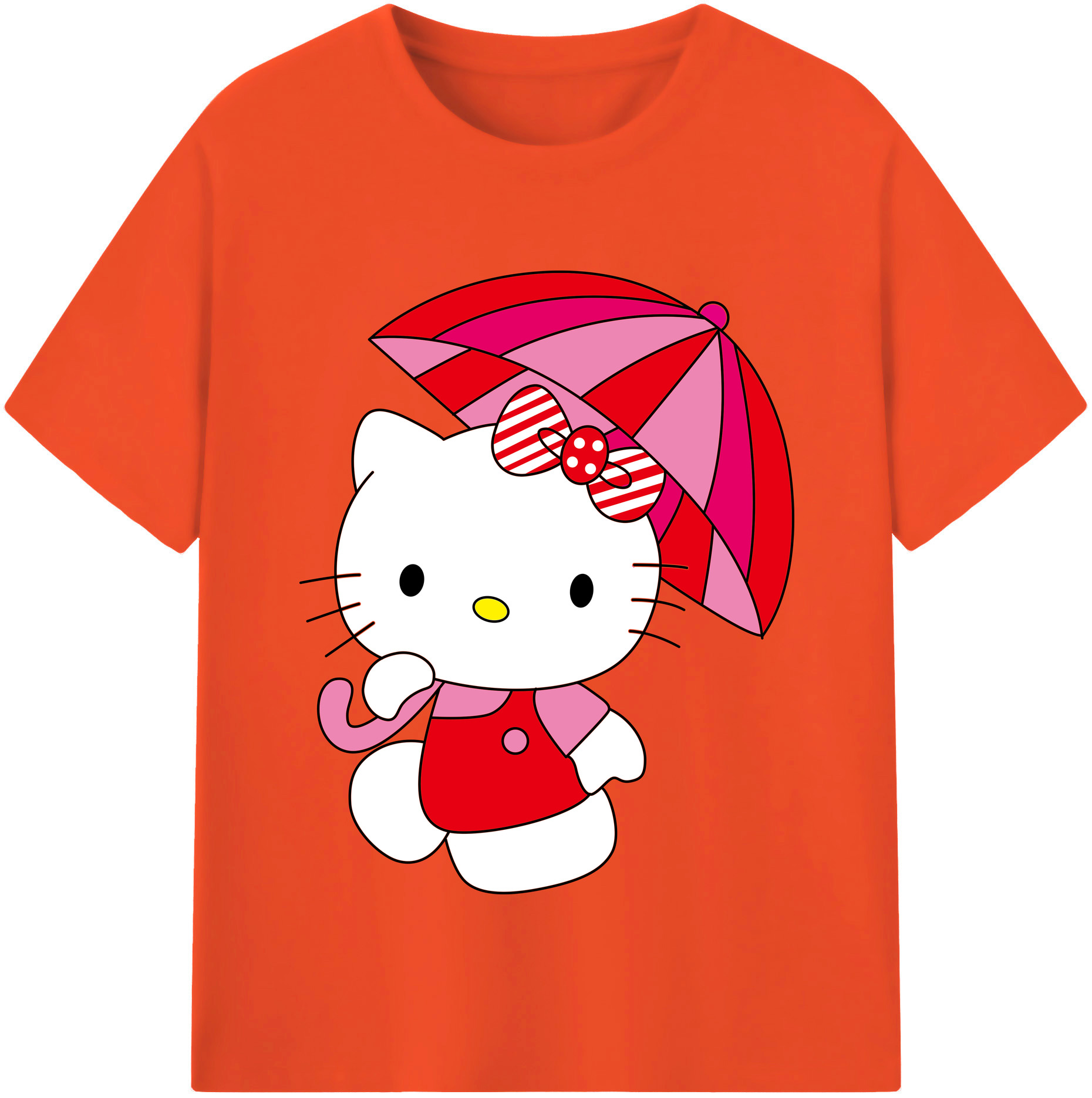 （画像用） Hello Kitty ハローキティ 綿100％半袖Tシャツ（フロントプリント）