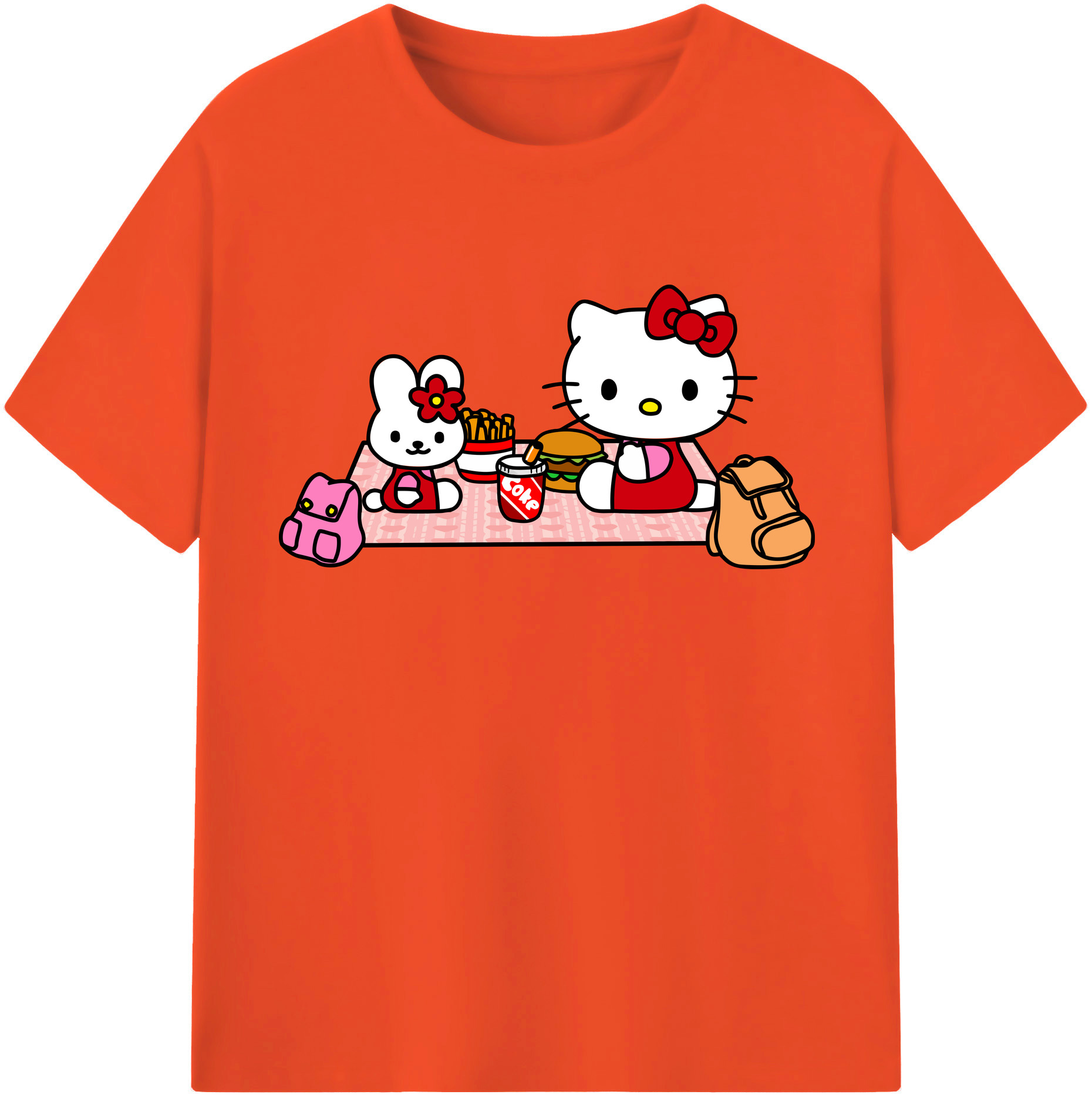 （画像用） Hello Kitty ハローキティ 綿100％半袖Tシャツ（フロントプリント）