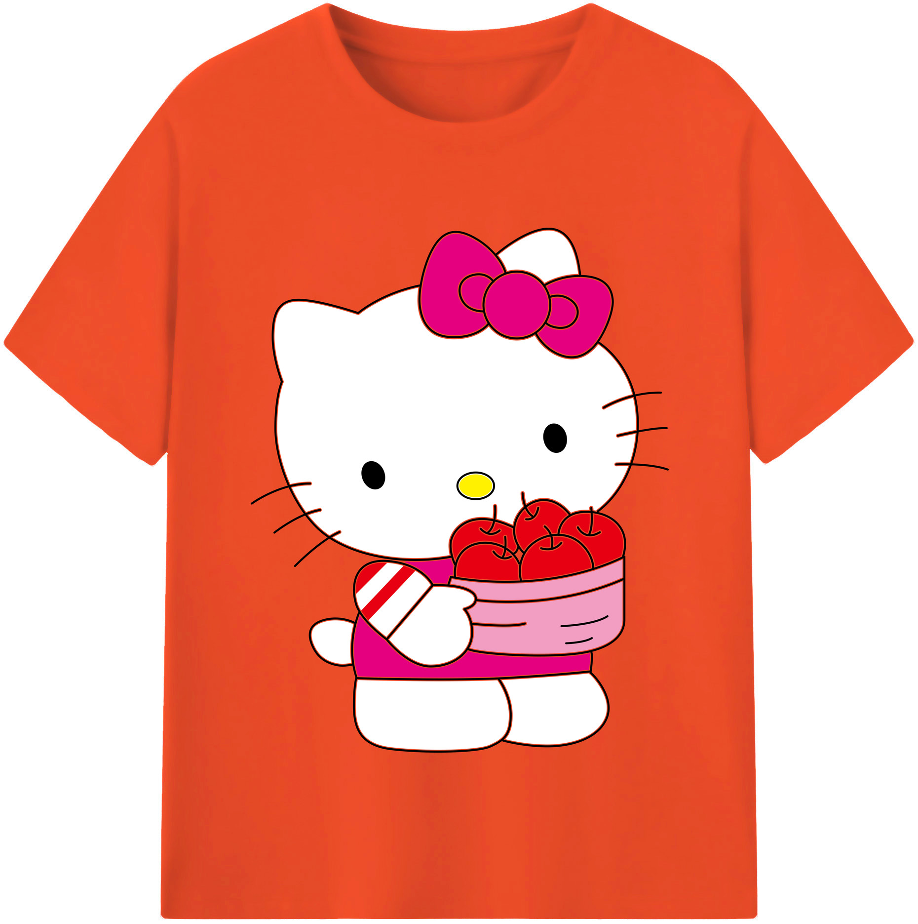 （画像用） Hello Kitty ハローキティ 綿100％半袖Tシャツ（フロントプリント）