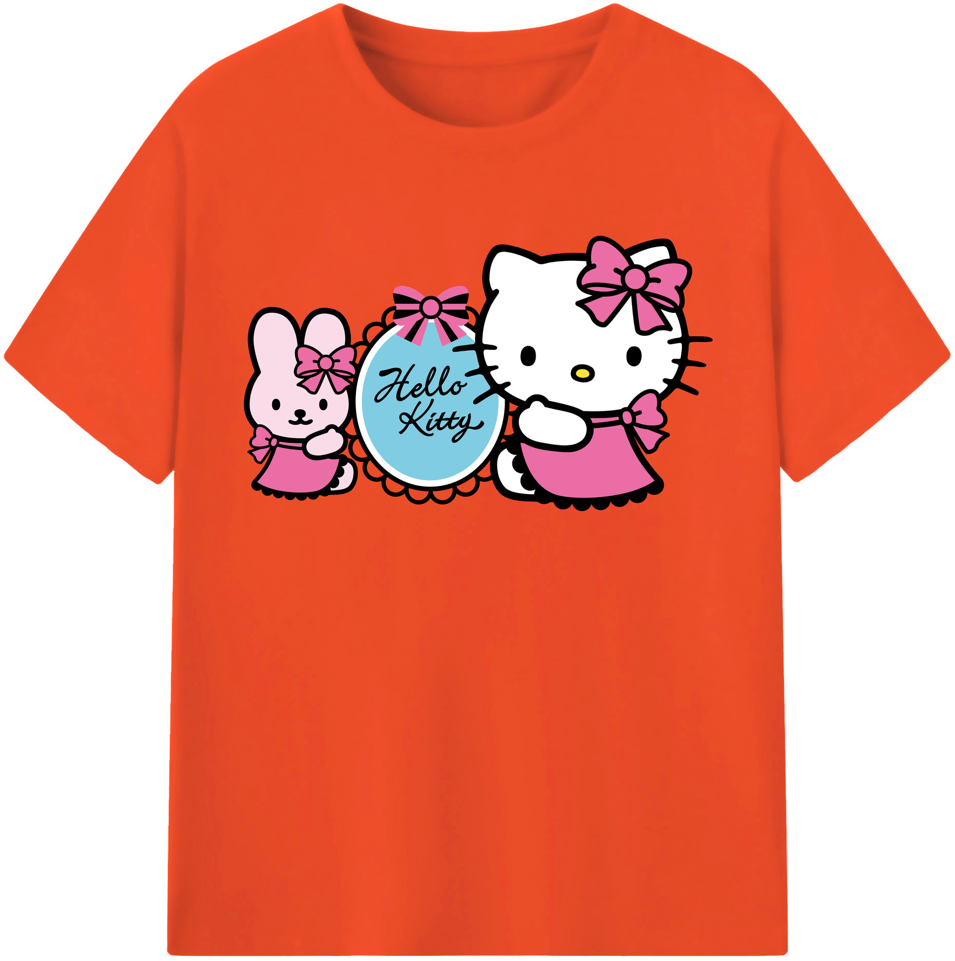 （画像用） Hello Kitty ハローキティ 綿100％半袖Tシャツ（フロントプリント）