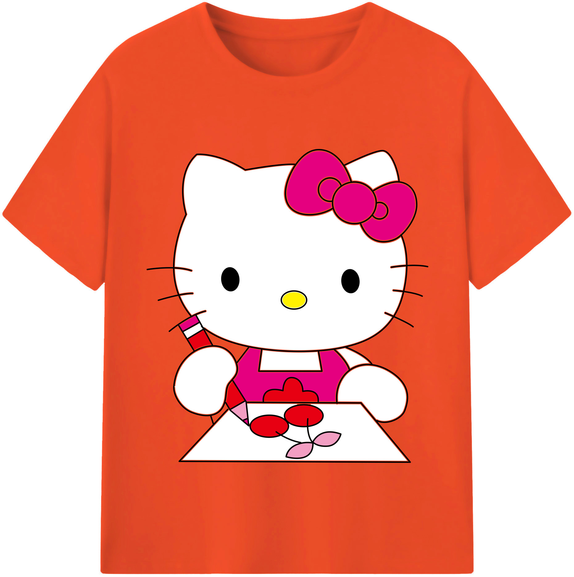 （画像用） Hello Kitty ハローキティ 綿100％半袖Tシャツ（フロントプリント）