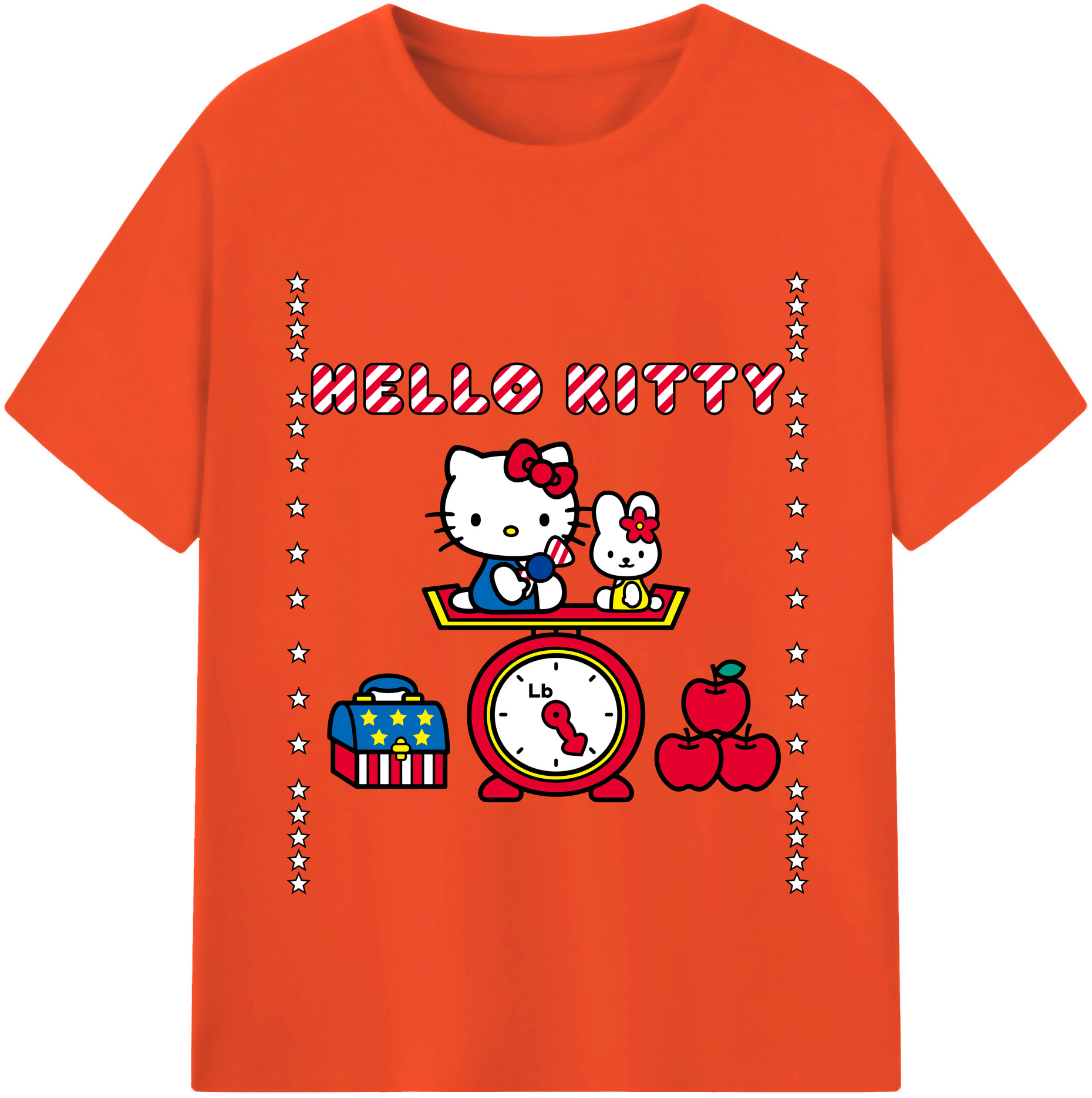 （画像用） Hello Kitty ハローキティ 綿100％半袖Tシャツ（フロントプリント）
