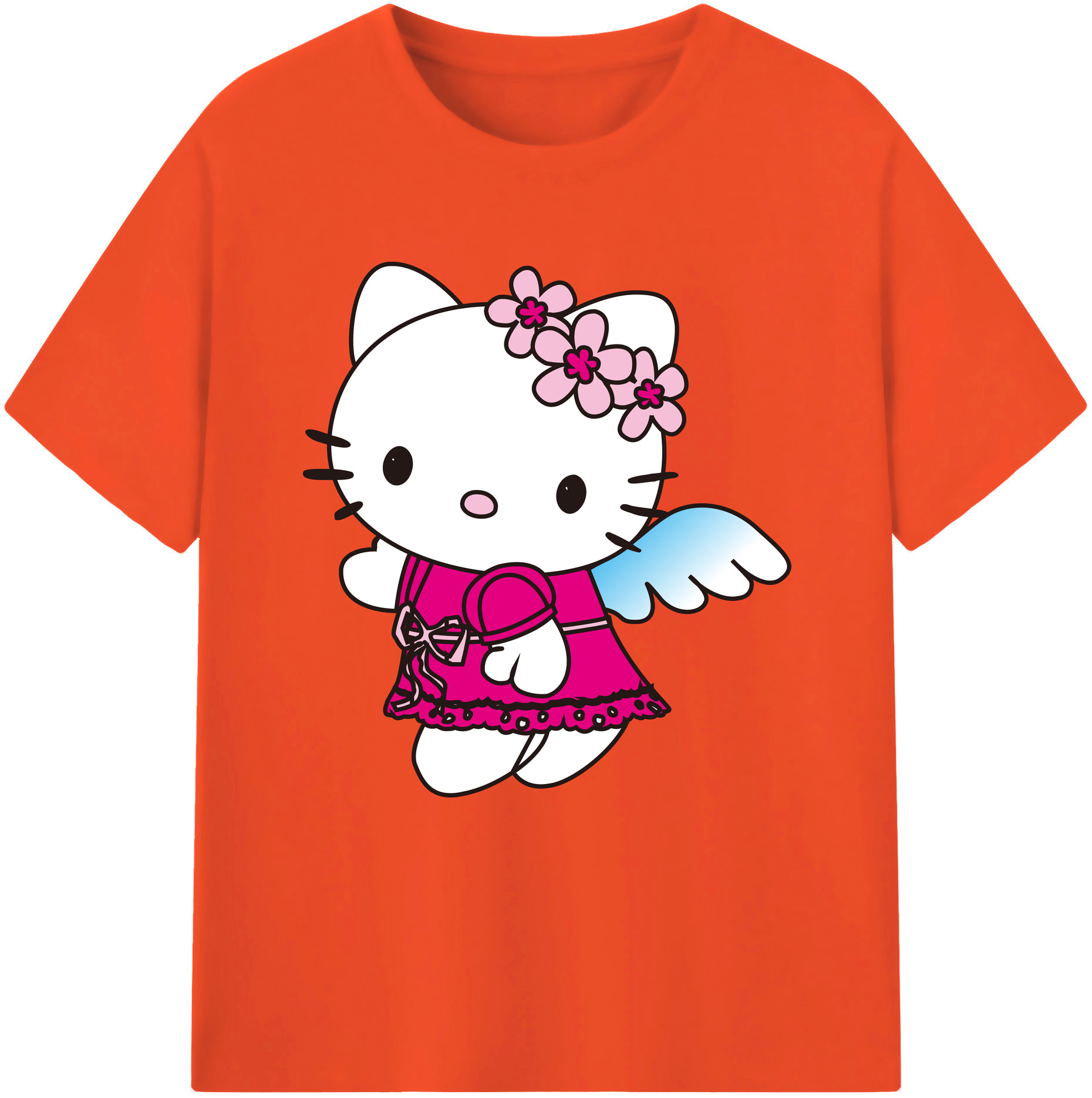 （画像用） Hello Kitty ハローキティ 綿100％半袖Tシャツ（フロントプリント）