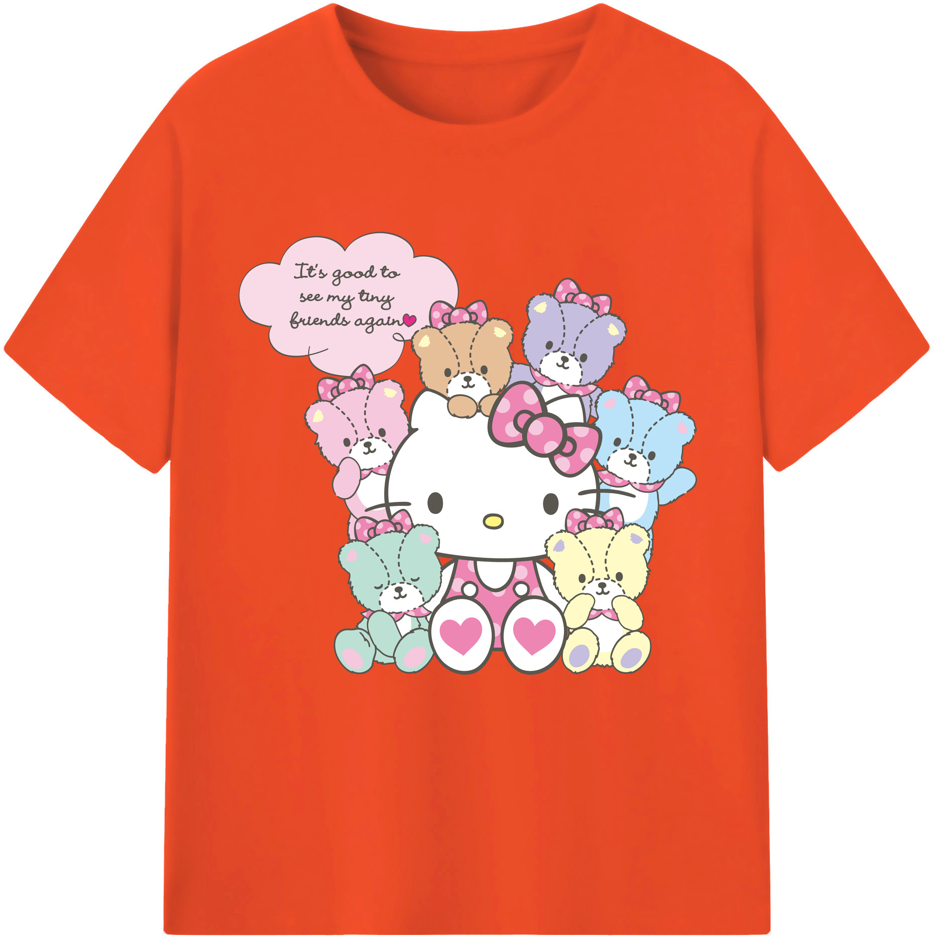 （画像用） Hello Kitty ハローキティ 綿100％半袖Tシャツ（フロントプリント）