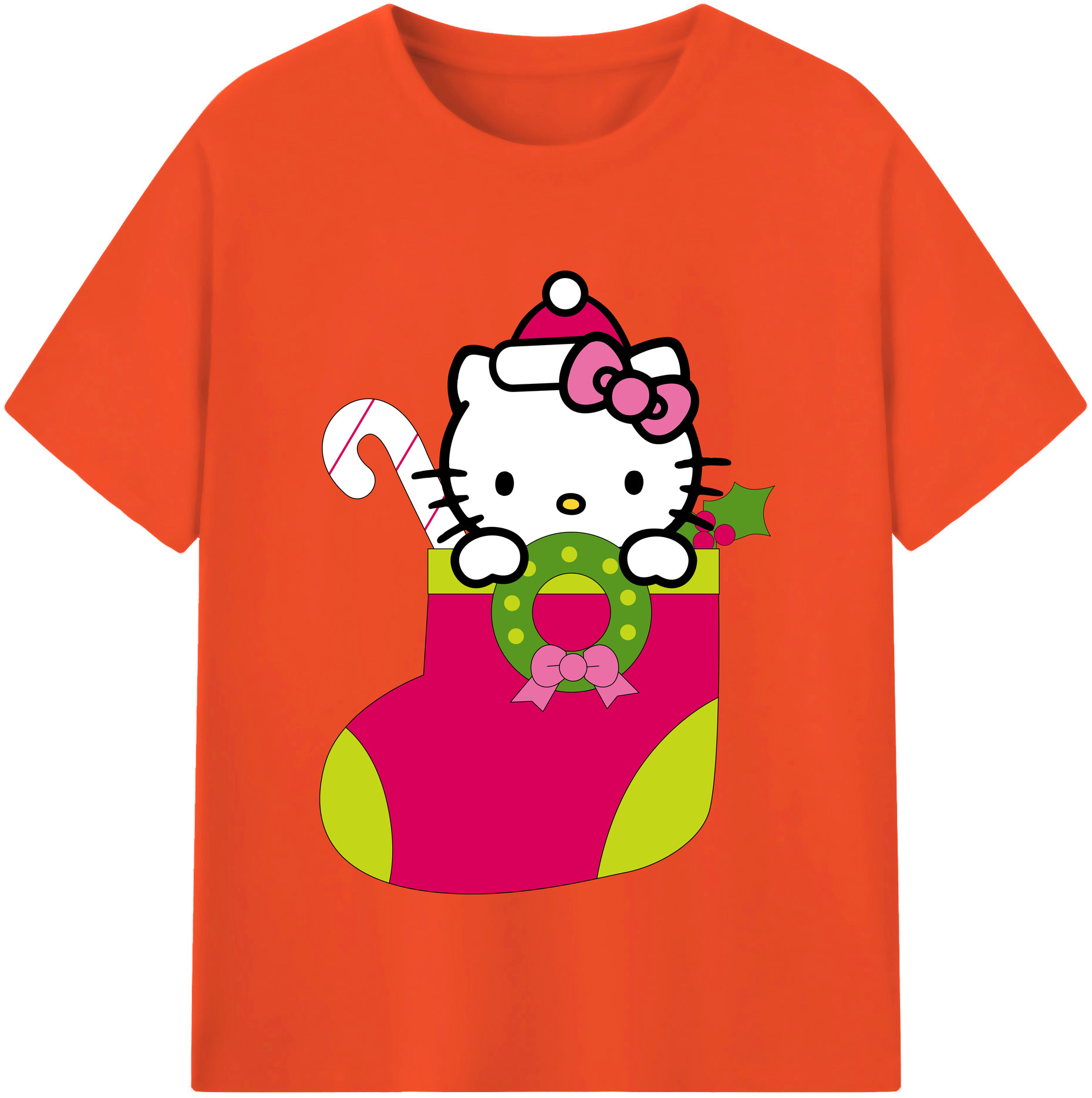 （画像用） Hello Kitty ハローキティ 綿100％半袖Tシャツ（フロントプリント）