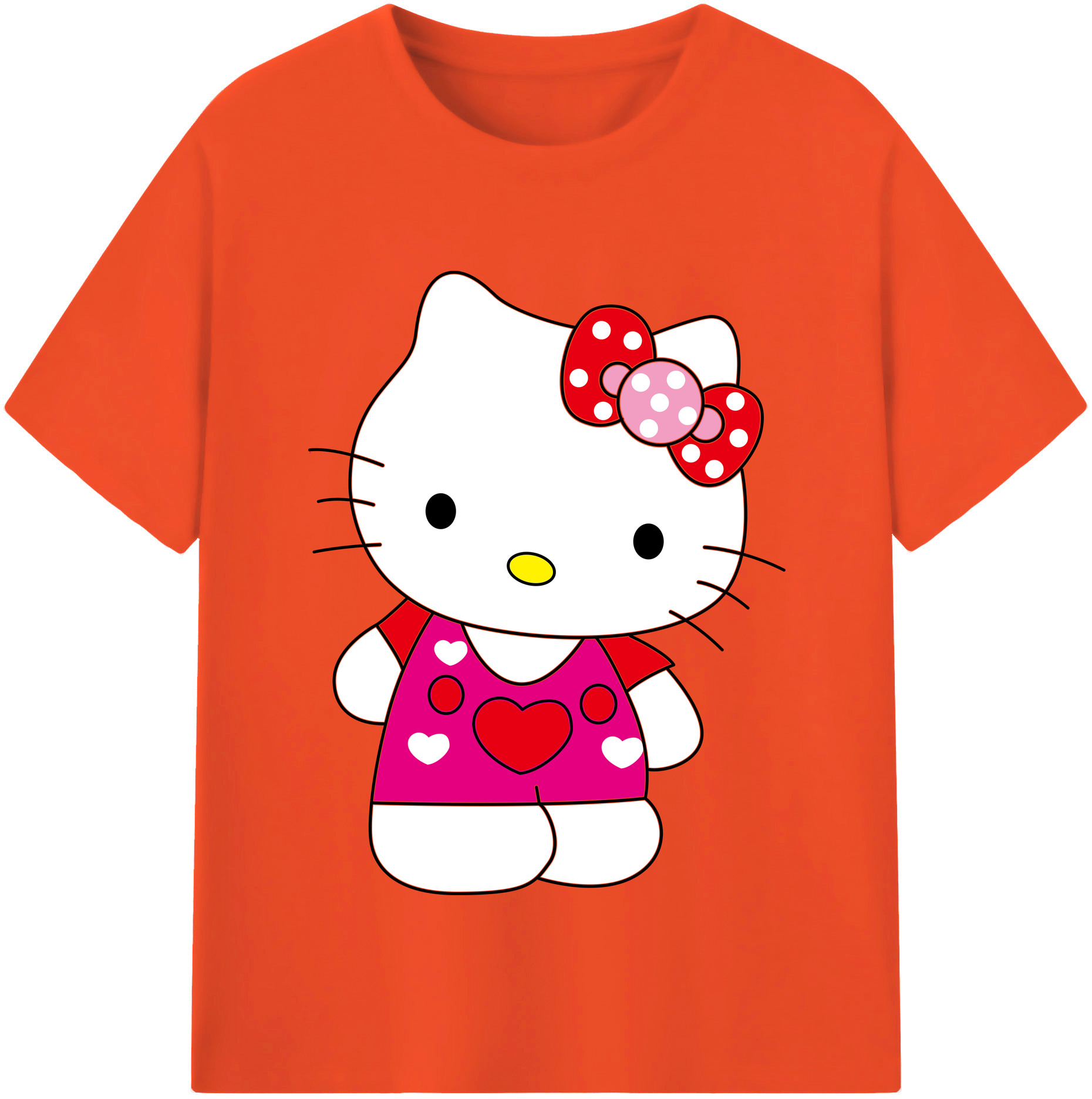 （画像用） Hello Kitty ハローキティ 綿100％半袖Tシャツ（フロントプリント）