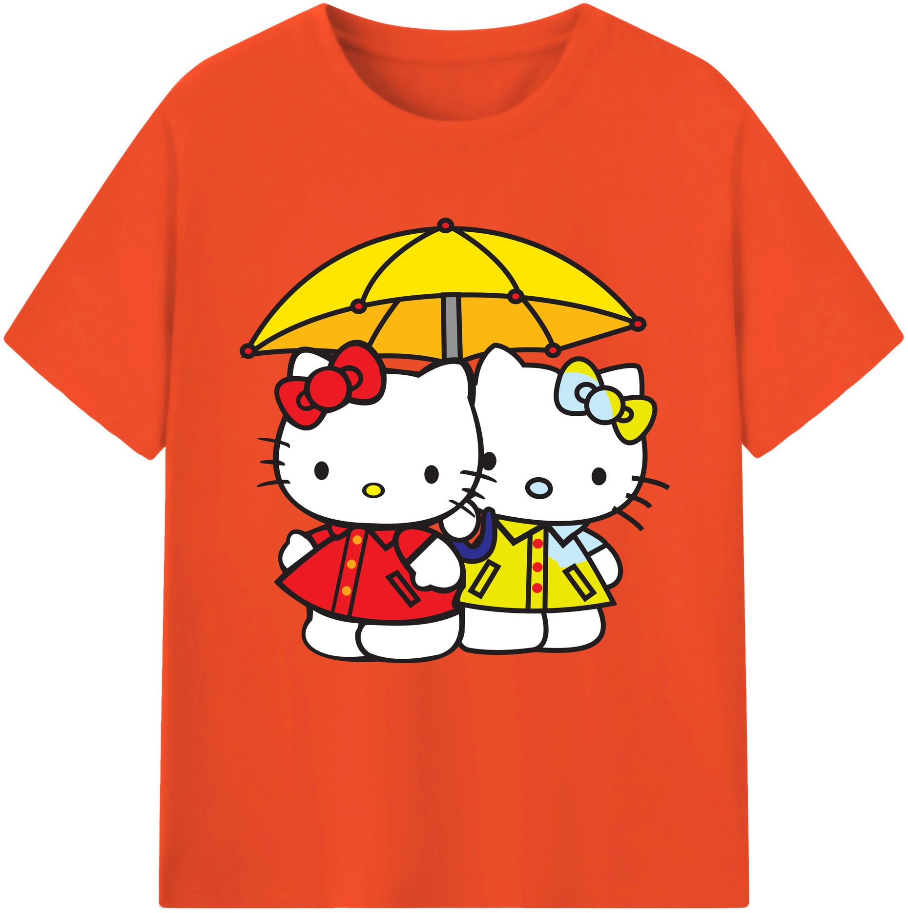 （画像用） Hello Kitty ハローキティ 綿100％半袖Tシャツ（フロントプリント）