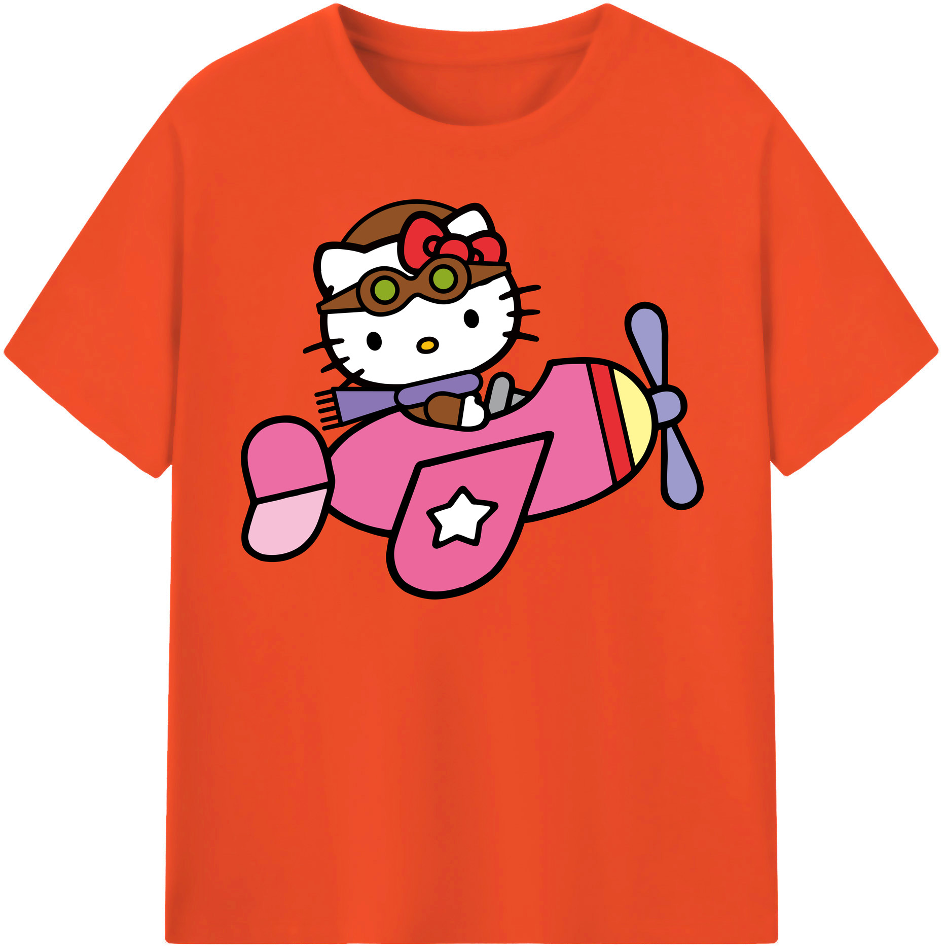 （画像用） Hello Kitty ハローキティ 綿100％半袖Tシャツ（フロントプリント）