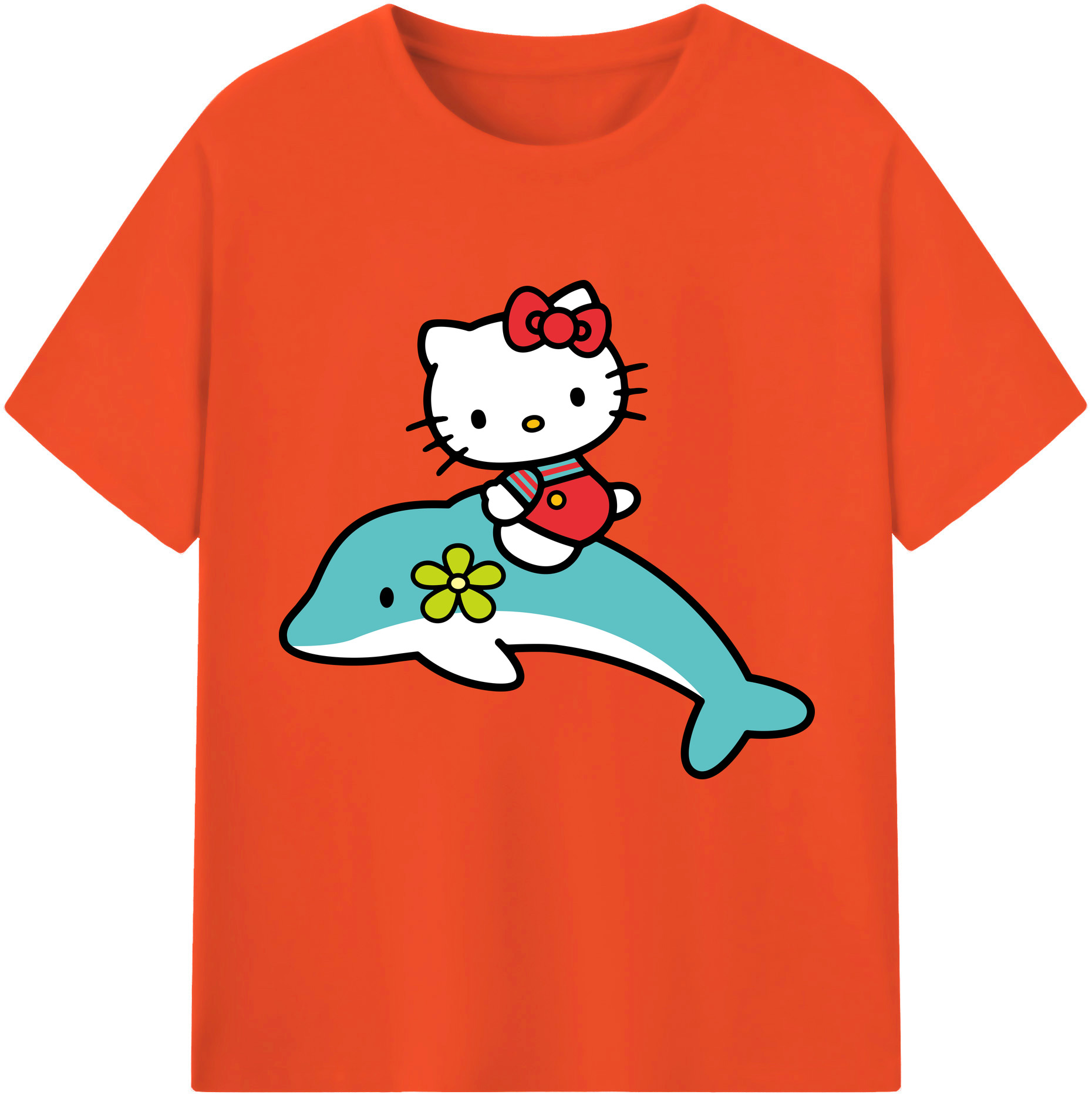 （画像用） Hello Kitty ハローキティ 綿100％半袖Tシャツ（フロントプリント）