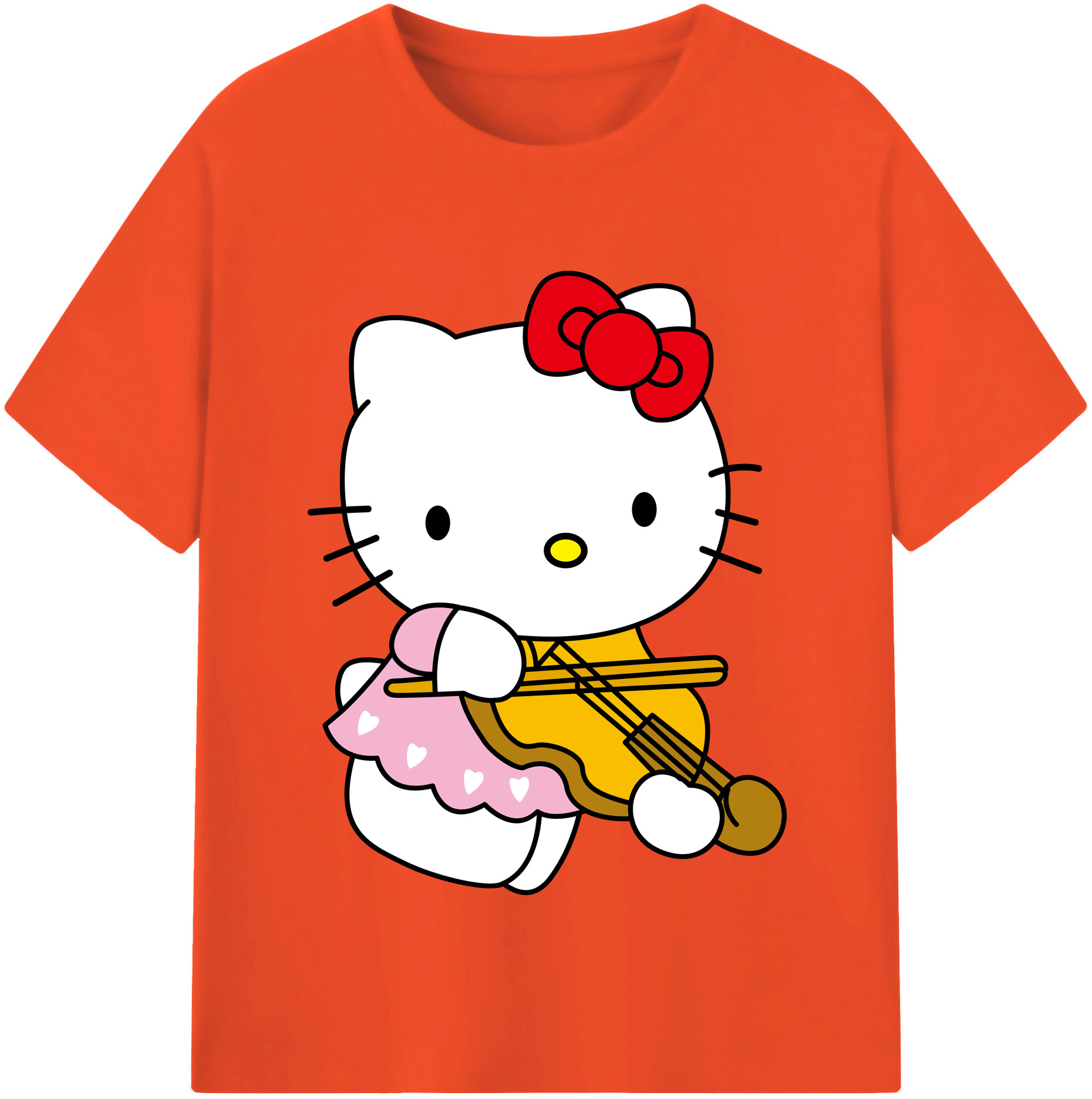 （画像用） Hello Kitty ハローキティ 綿100％半袖Tシャツ（フロントプリント）