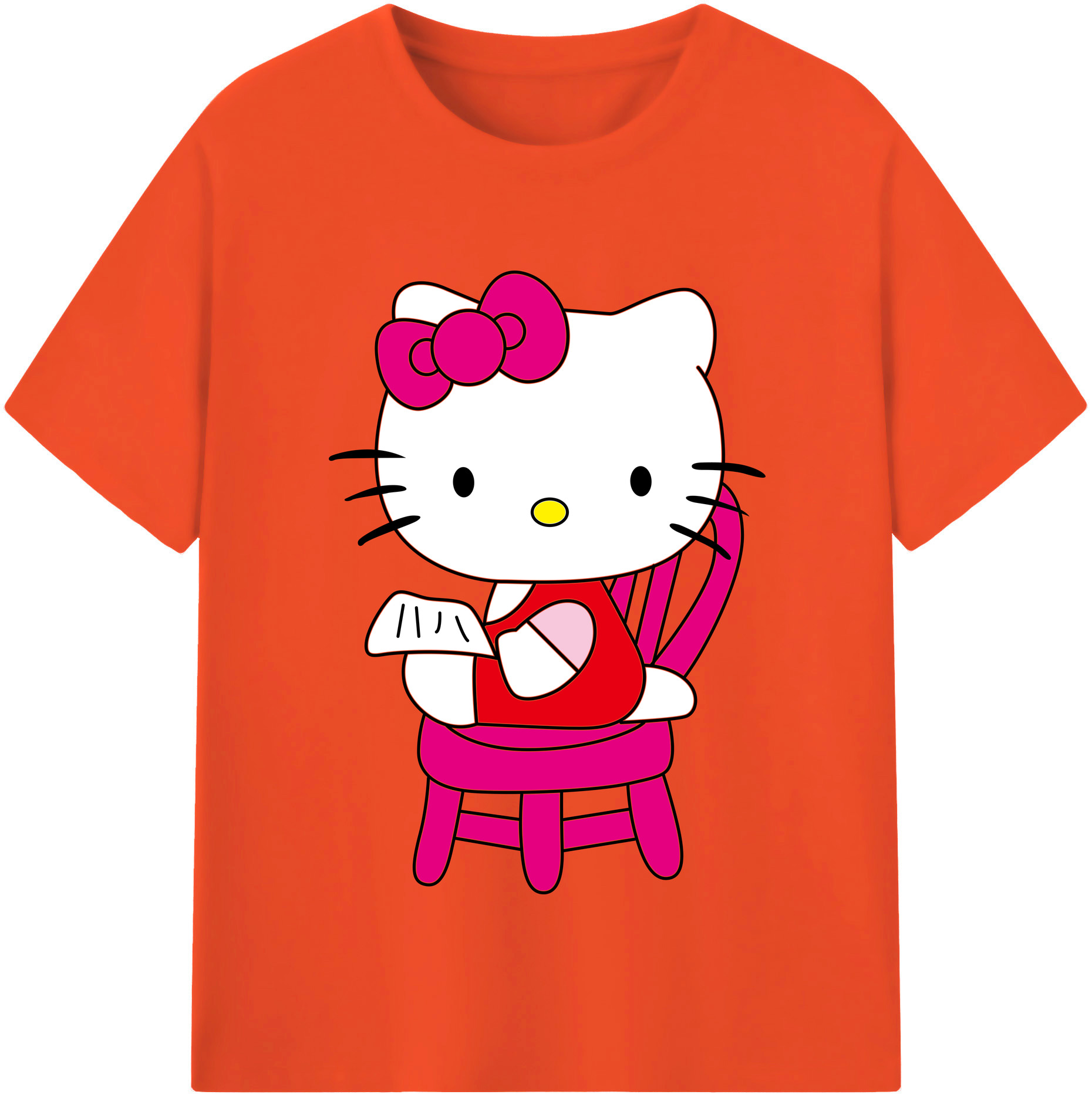 （画像用） Hello Kitty ハローキティ 綿100％半袖Tシャツ（フロントプリント）