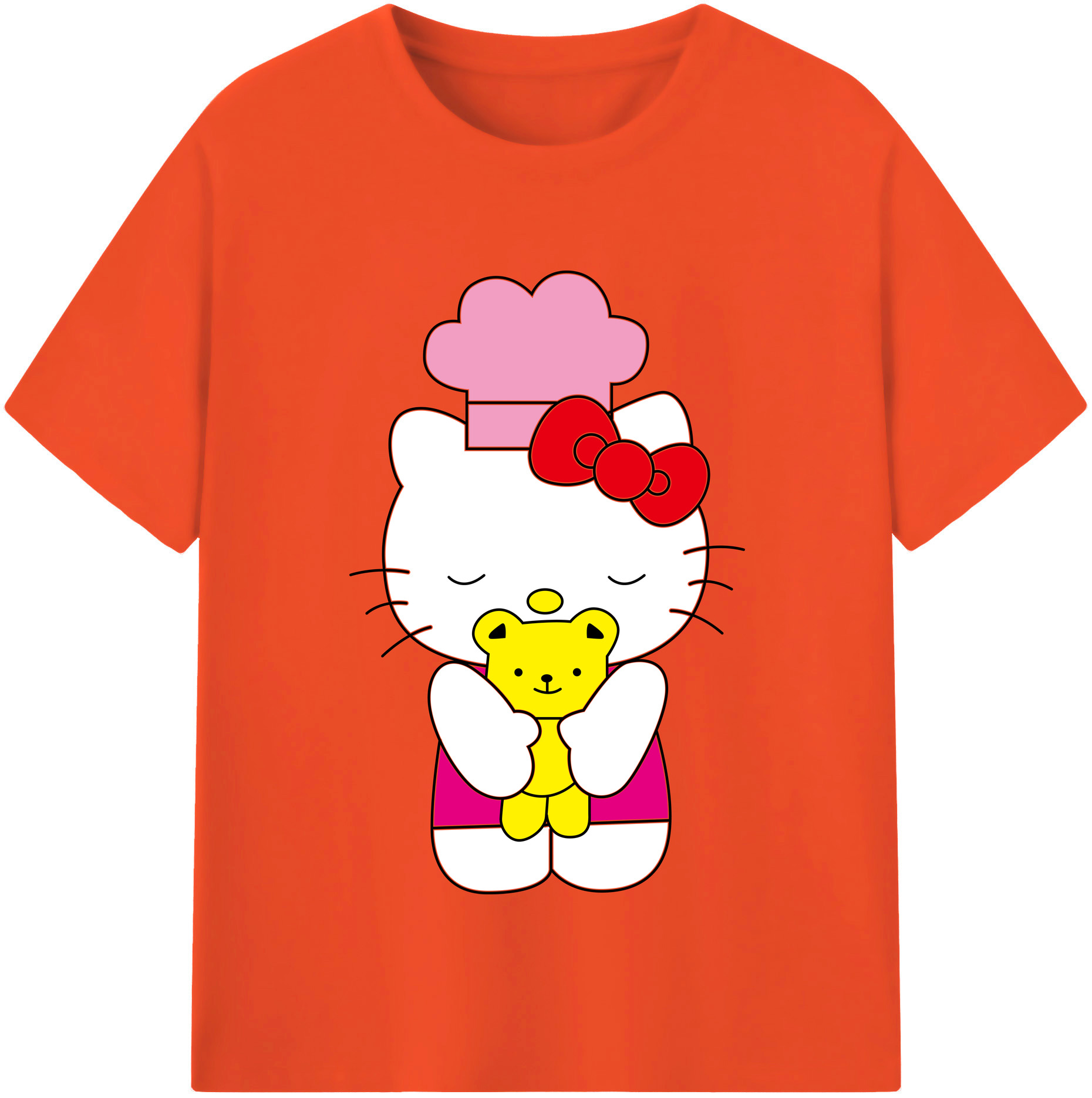 （画像用） Hello Kitty ハローキティ 綿100％半袖Tシャツ（フロントプリント）