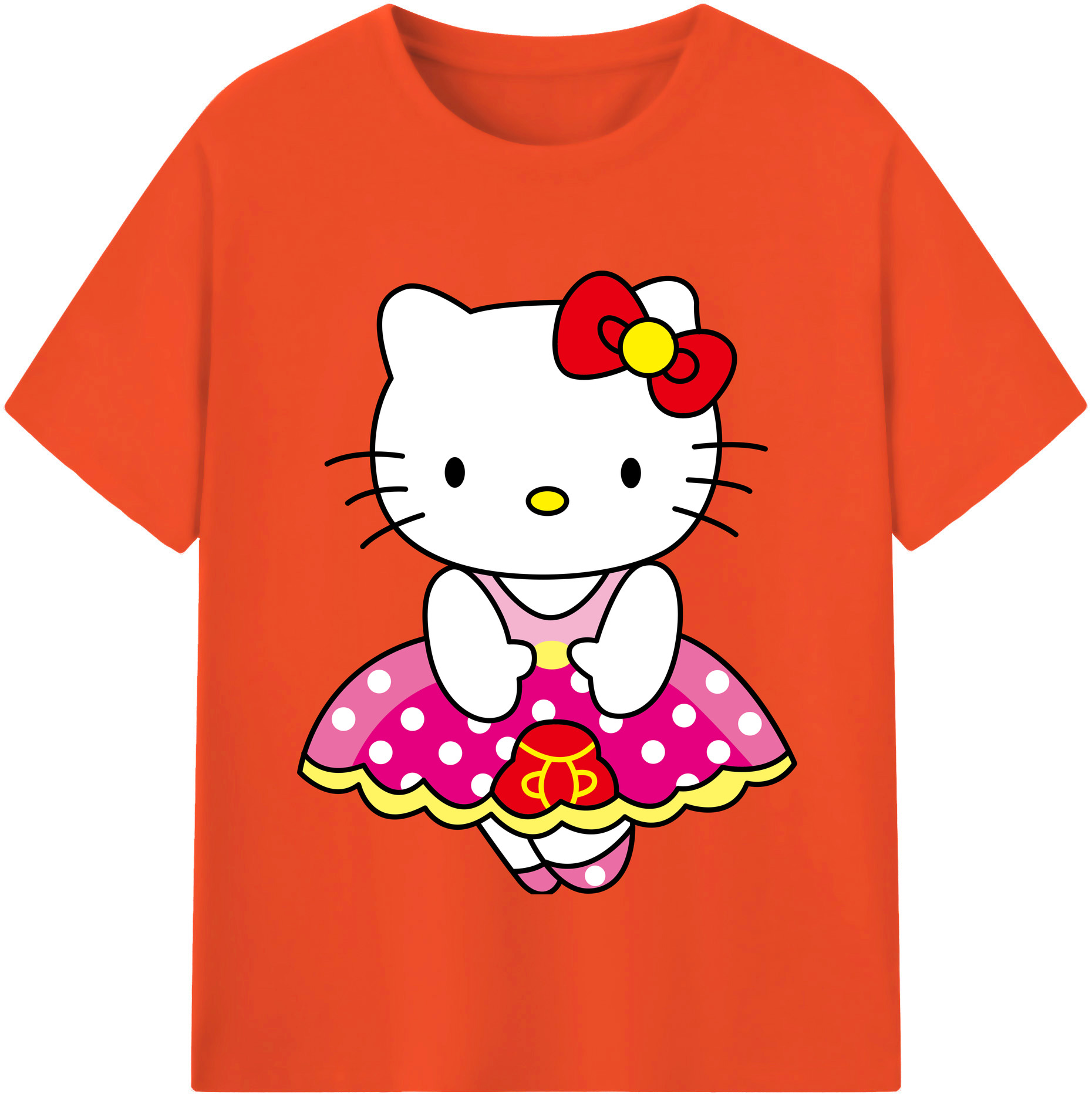 （画像用） Hello Kitty ハローキティ 綿100％半袖Tシャツ（フロントプリント）