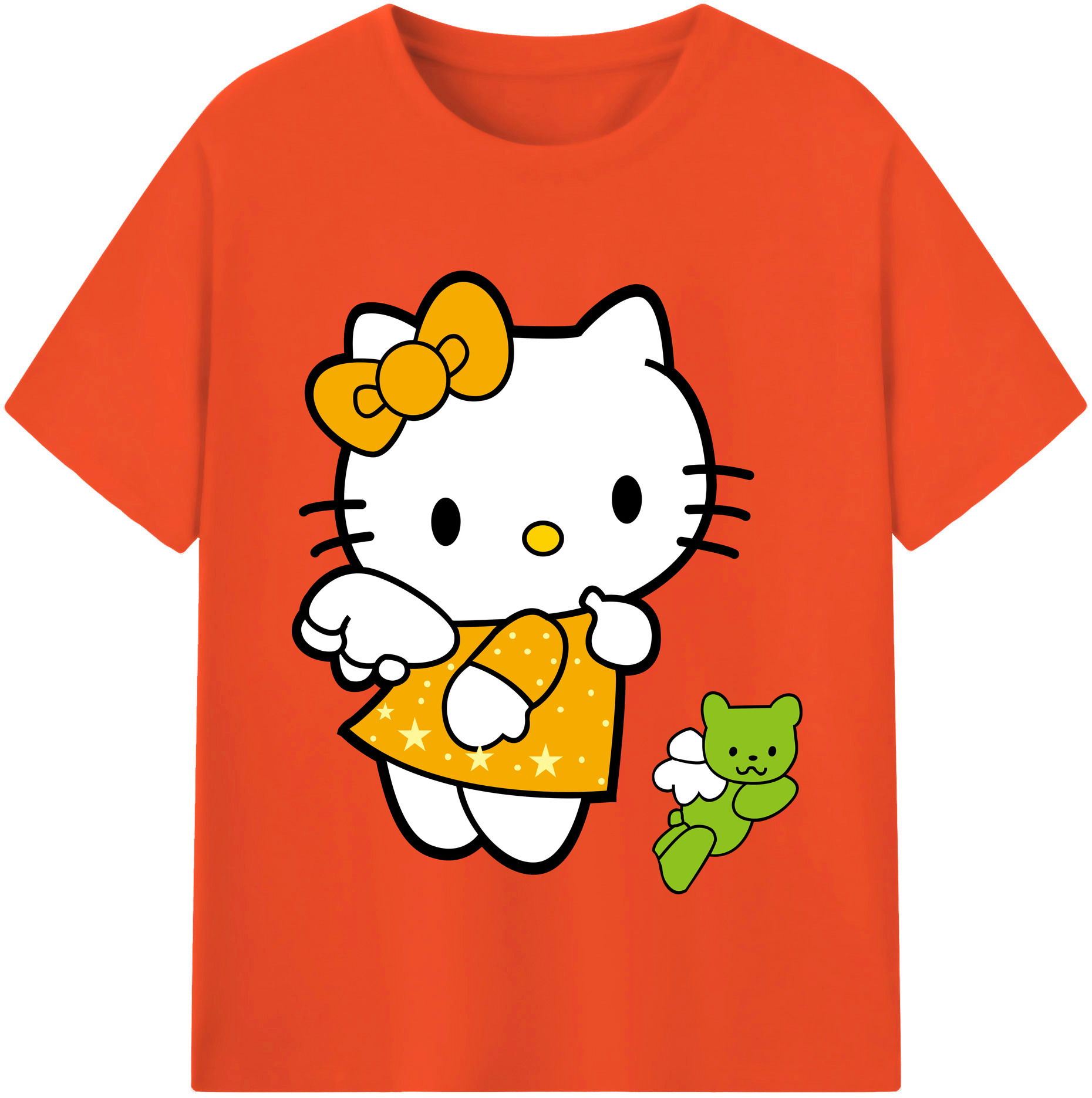 （画像用） Hello Kitty ハローキティ 綿100％半袖Tシャツ（フロントプリント）