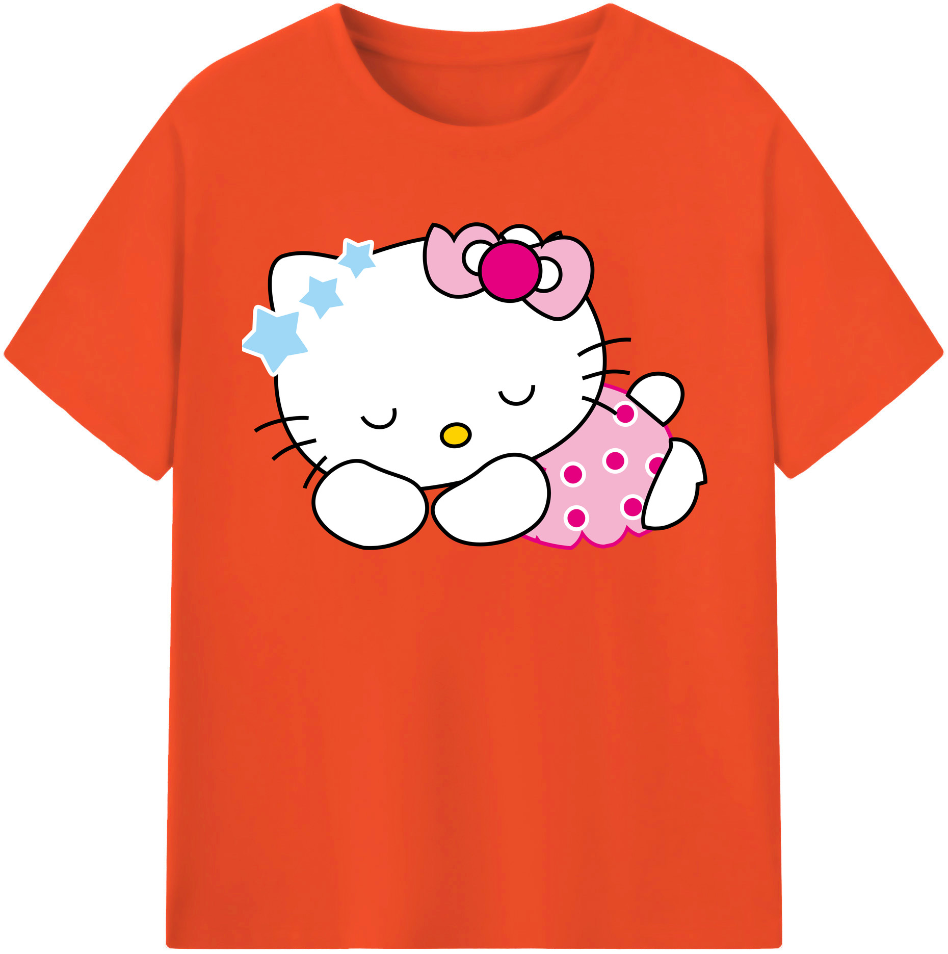 （画像用） Hello Kitty ハローキティ 綿100％半袖Tシャツ（フロントプリント）