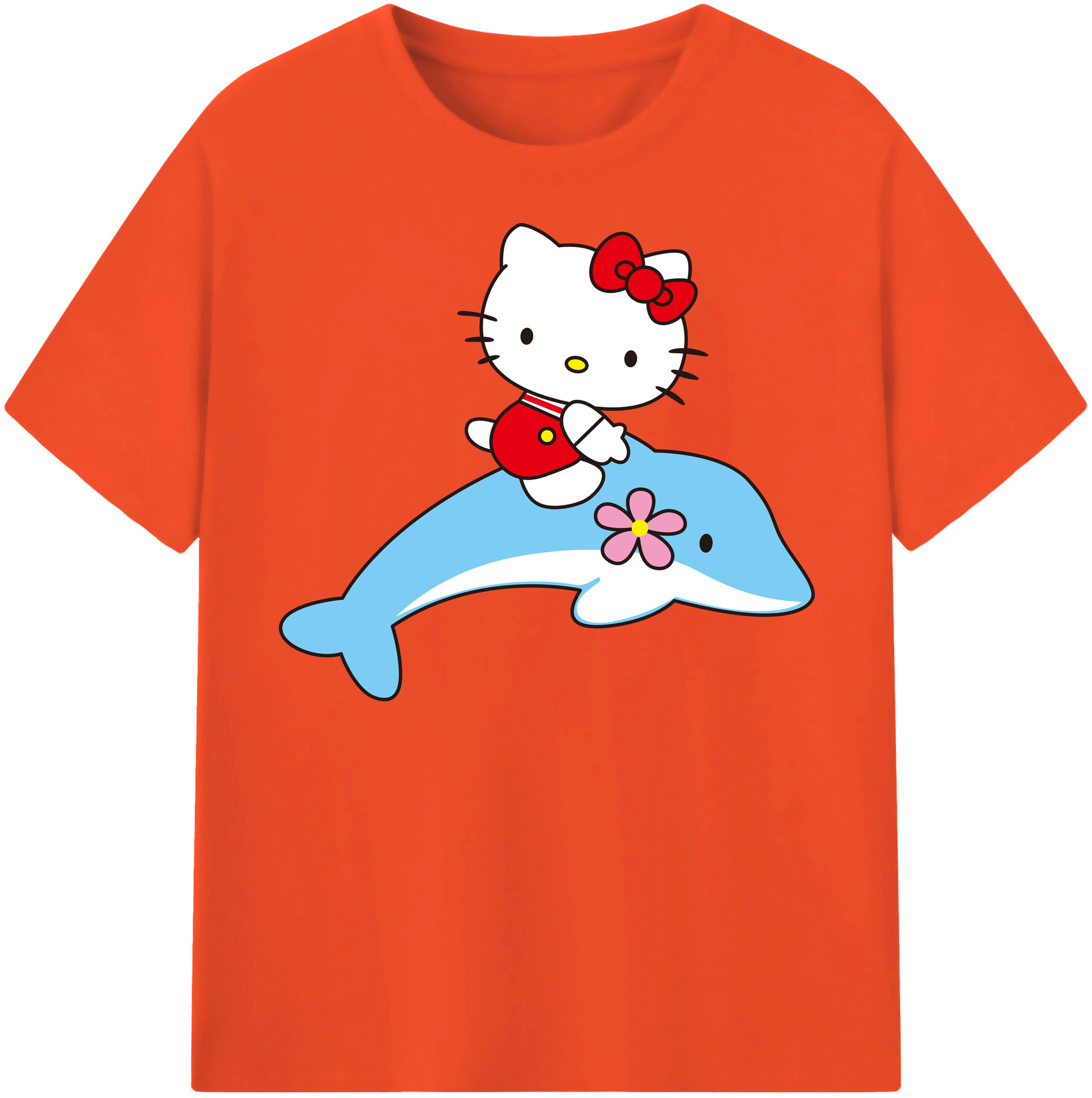 （画像用） Hello Kitty ハローキティ 綿100％半袖Tシャツ（フロントプリント）