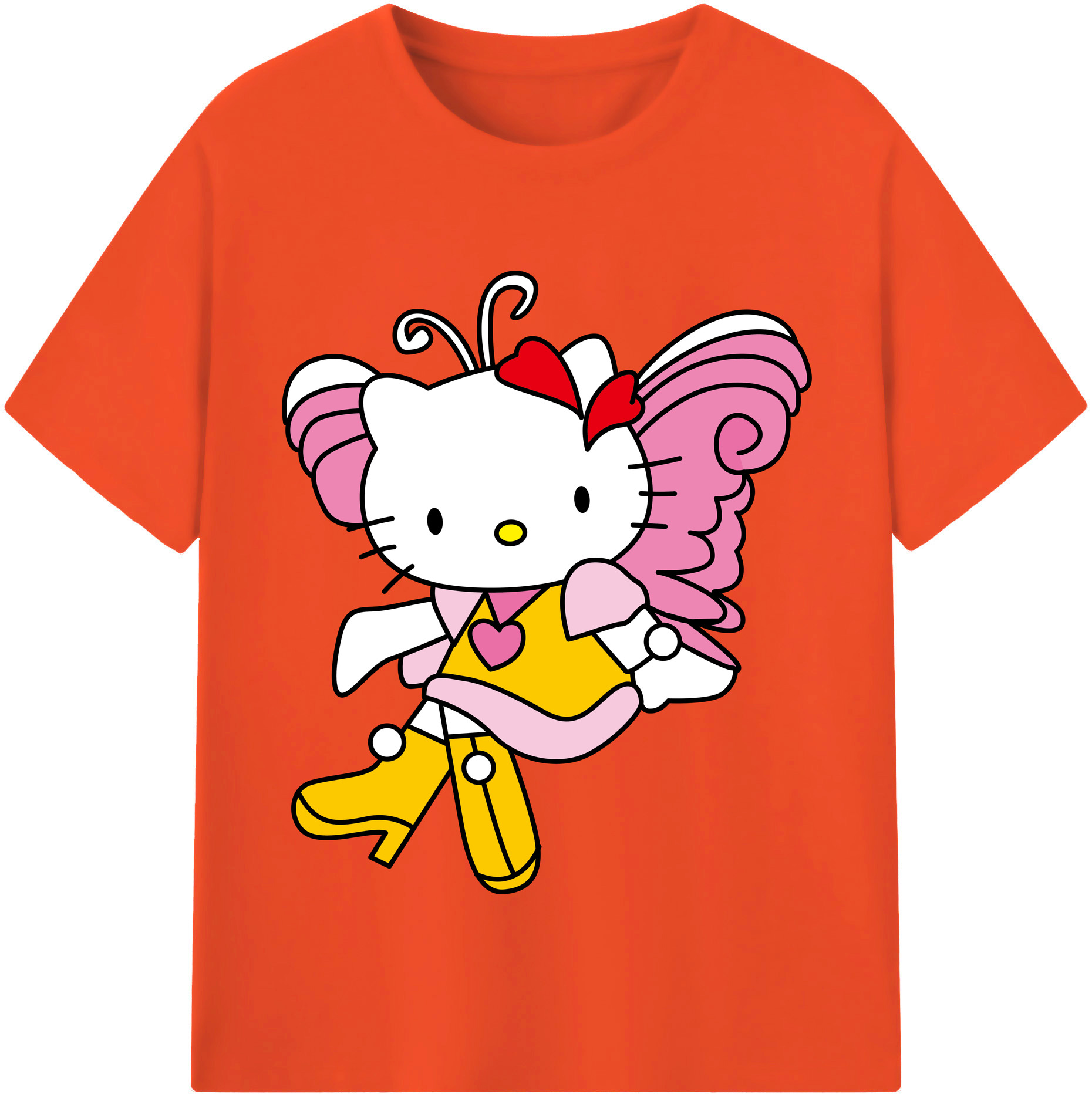 （画像用） Hello Kitty ハローキティ 綿100％半袖Tシャツ（フロントプリント）