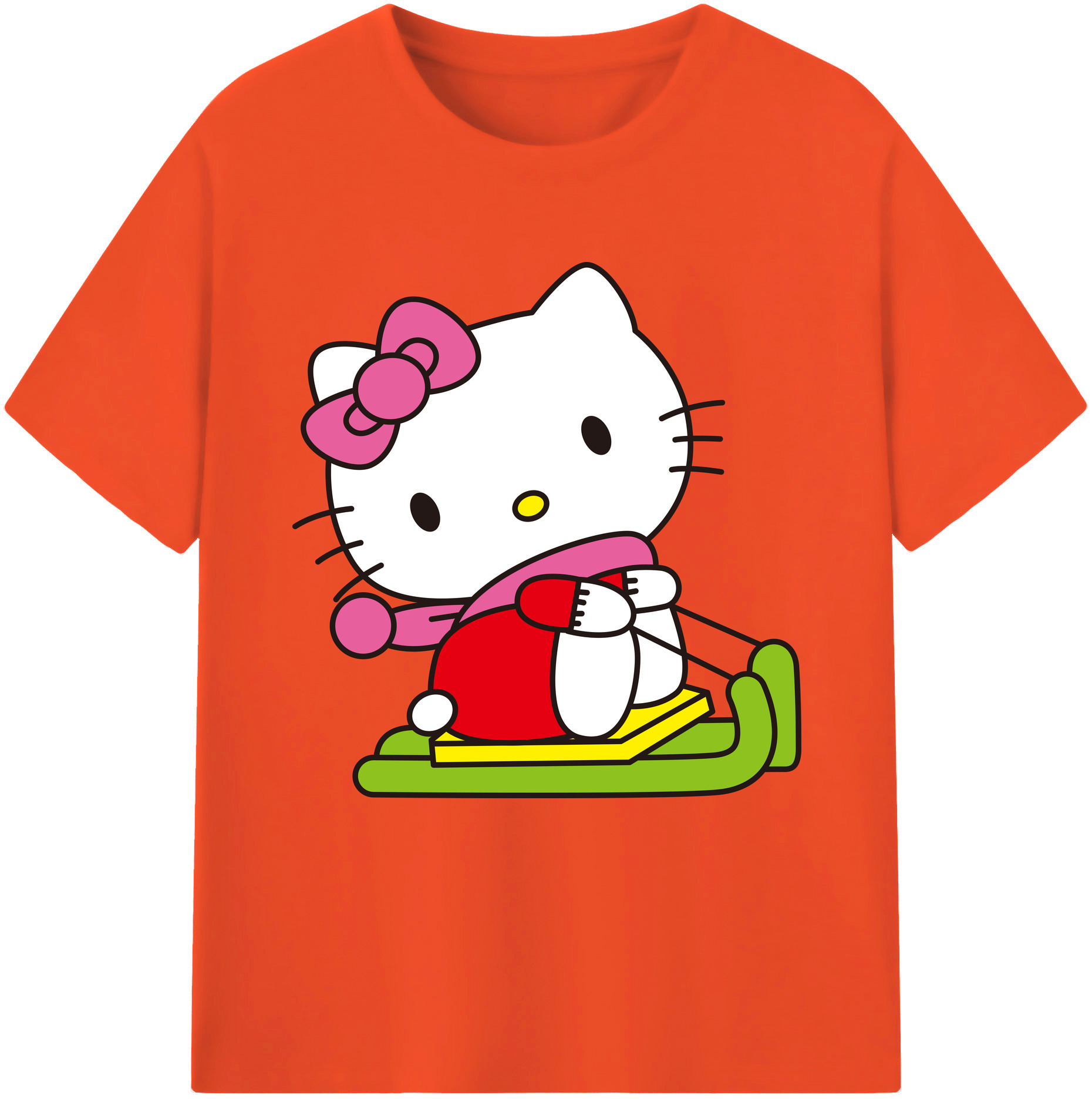 （画像用） Hello Kitty ハローキティ 綿100％半袖Tシャツ（フロントプリント）