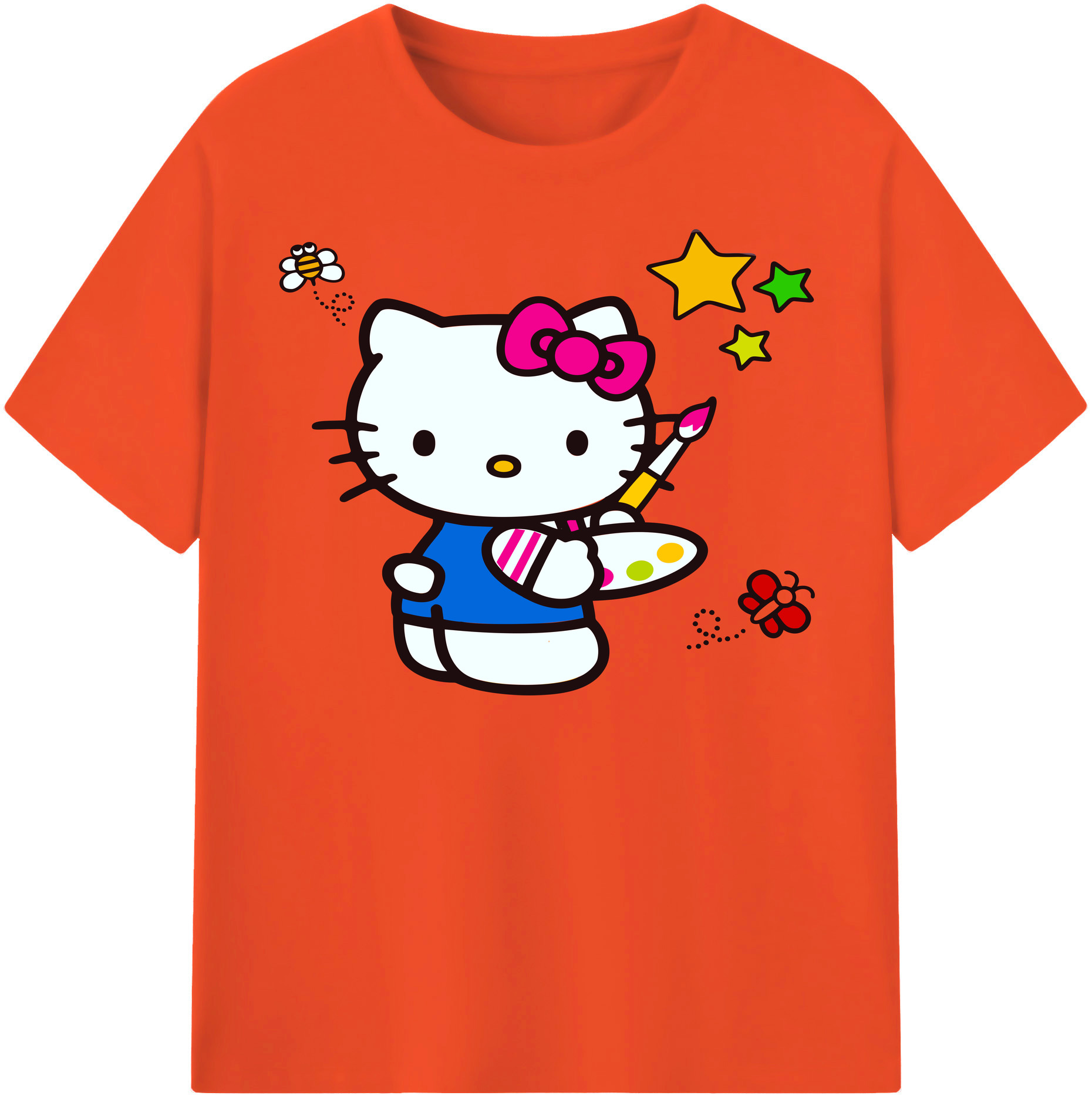 （画像用） Hello Kitty ハローキティ 綿100％半袖Tシャツ（フロントプリント）