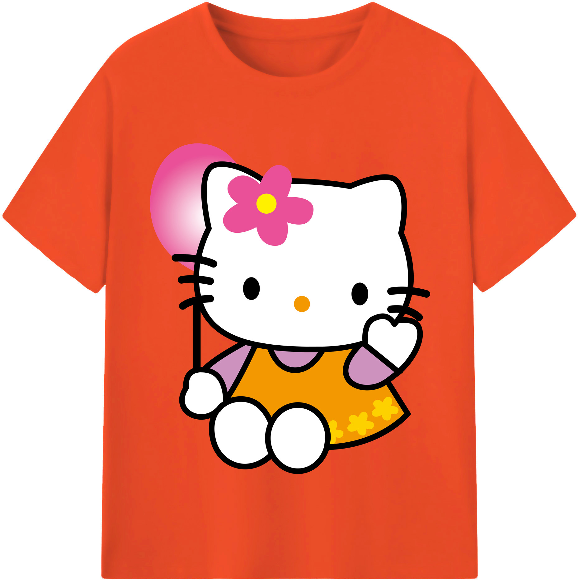 （画像用） Hello Kitty ハローキティ 綿100％半袖Tシャツ（フロントプリント）