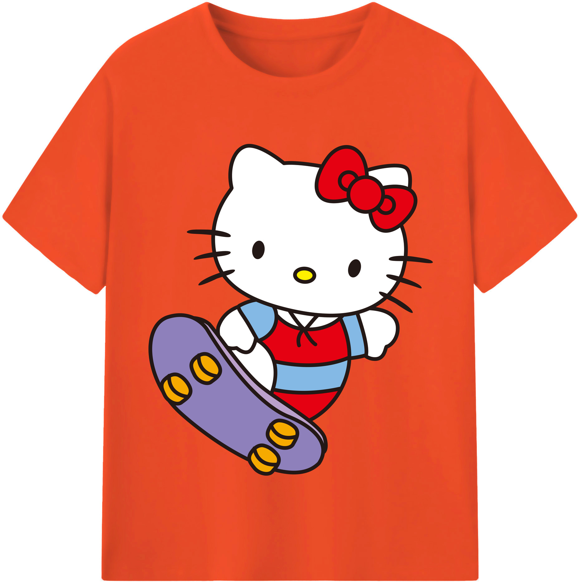 （画像用） Hello Kitty ハローキティ 綿100％半袖Tシャツ（フロントプリント）