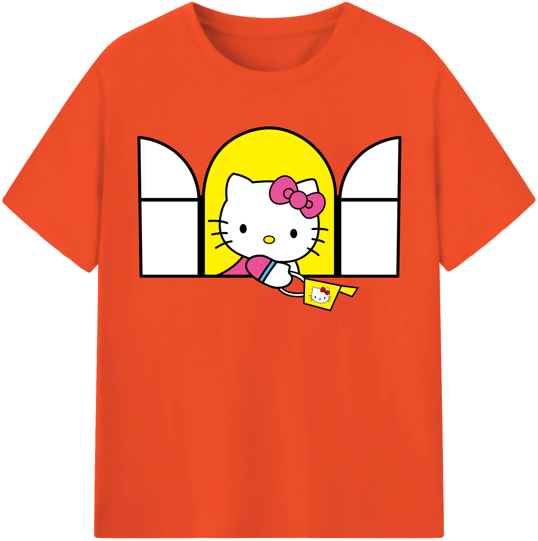 （画像用） Hello Kitty ハローキティ 綿100％半袖Tシャツ（フロントプリント）