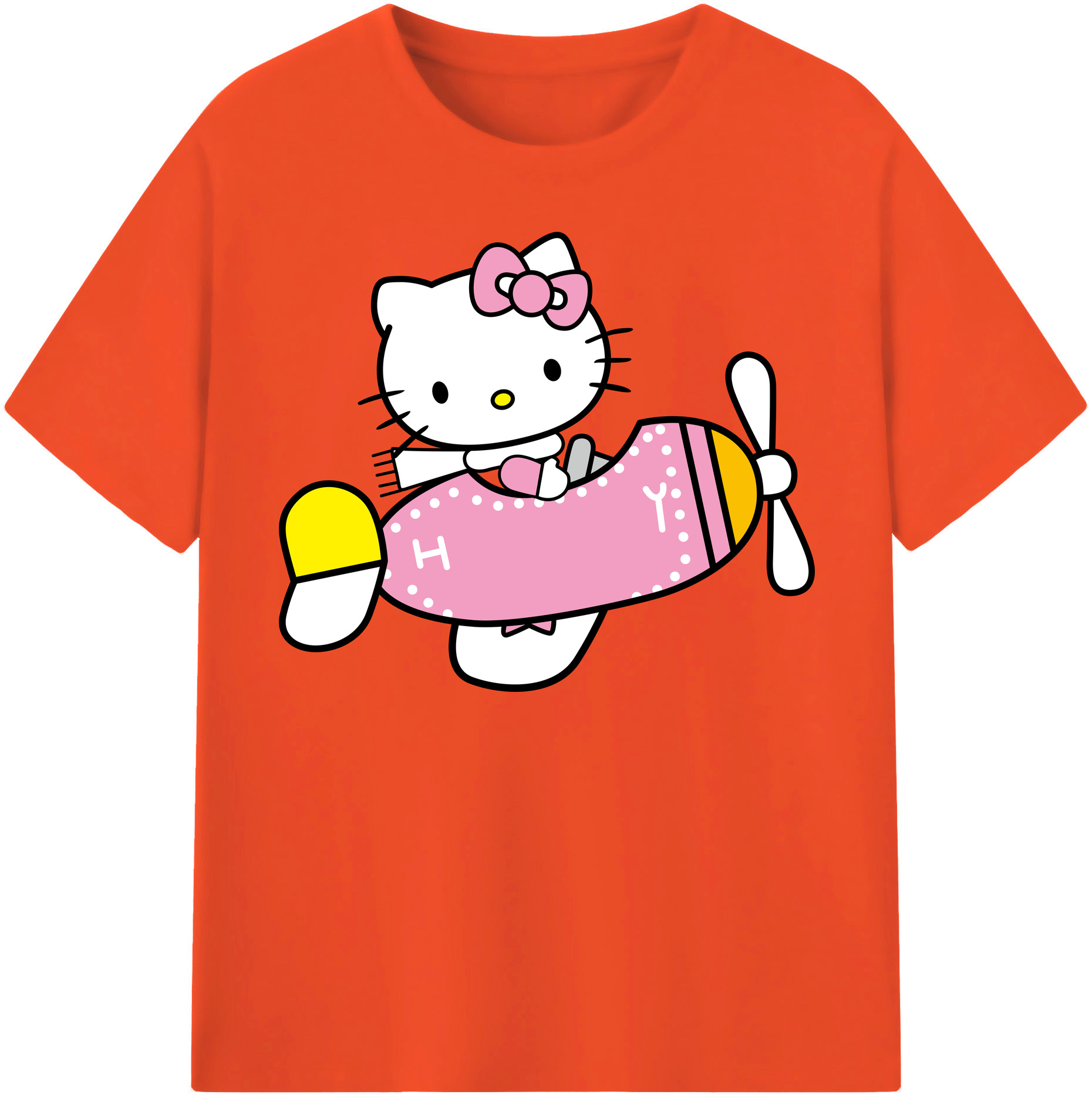 （画像用） Hello Kitty ハローキティ 綿100％半袖Tシャツ（フロントプリント）