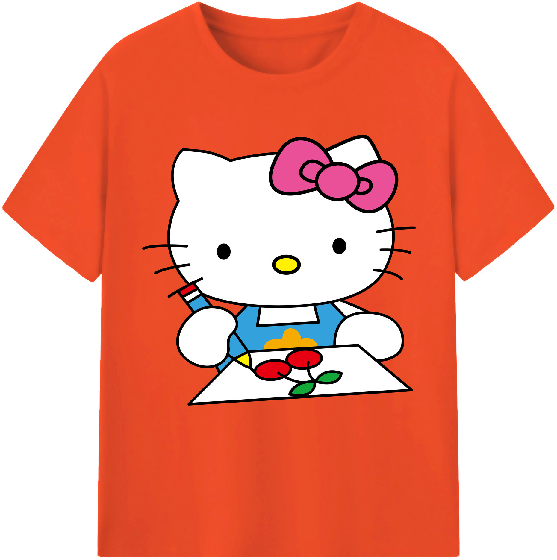 （画像用） Hello Kitty ハローキティ 綿100％半袖Tシャツ（フロントプリント）