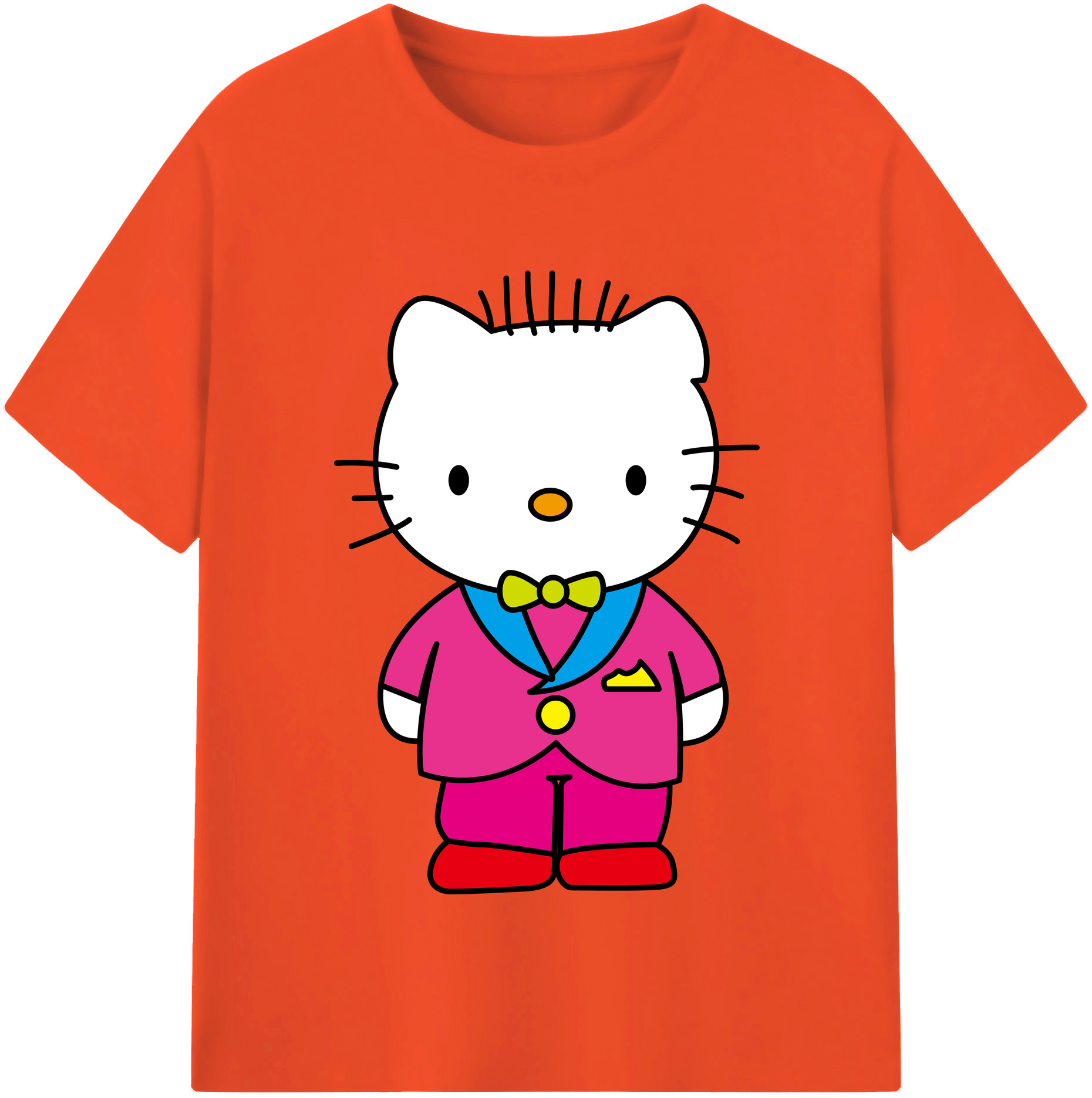（画像用） Hello Kitty ハローキティ 綿100％半袖Tシャツ（フロントプリント）