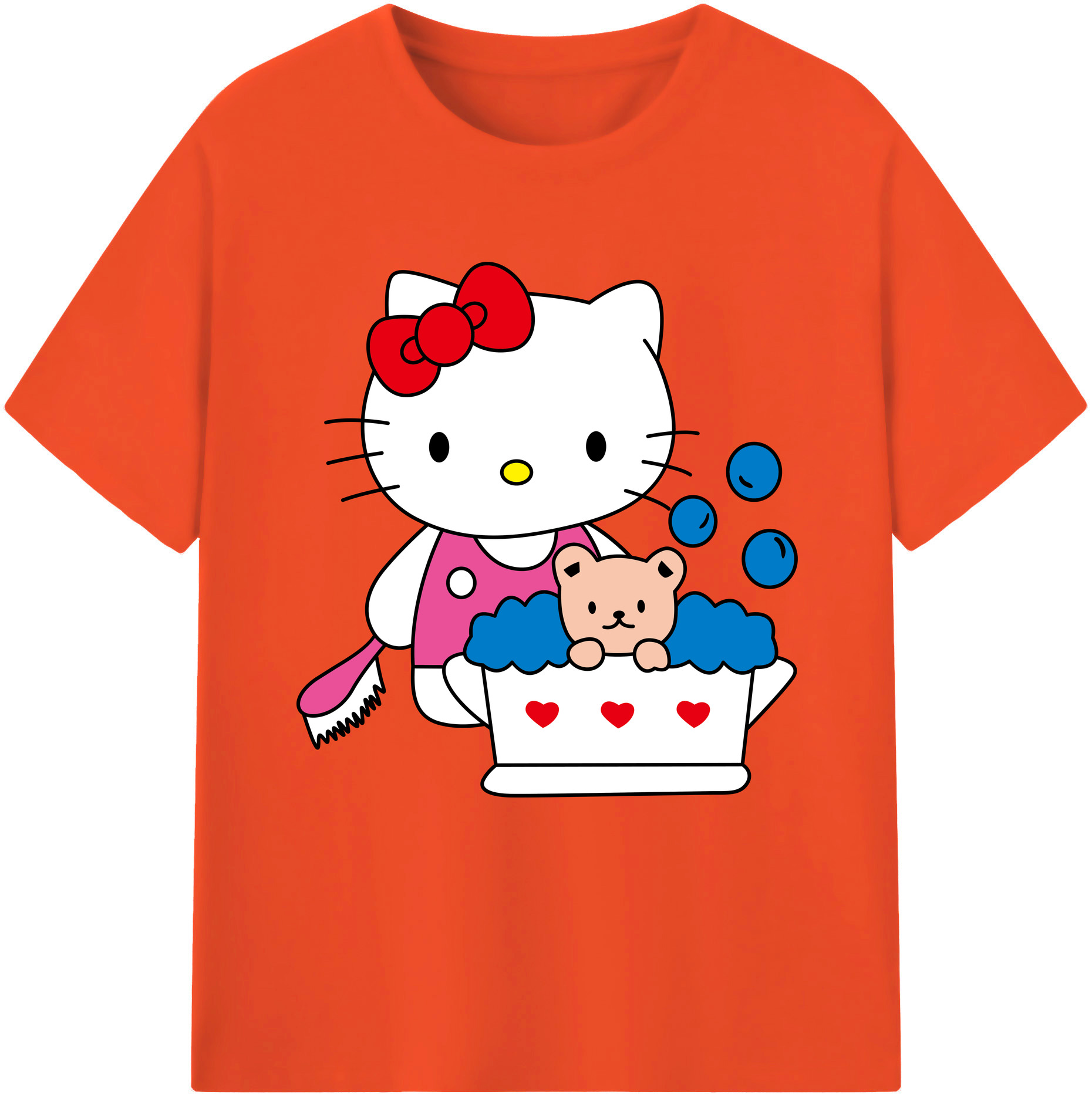（画像用） Hello Kitty ハローキティ 綿100％半袖Tシャツ（フロントプリント）