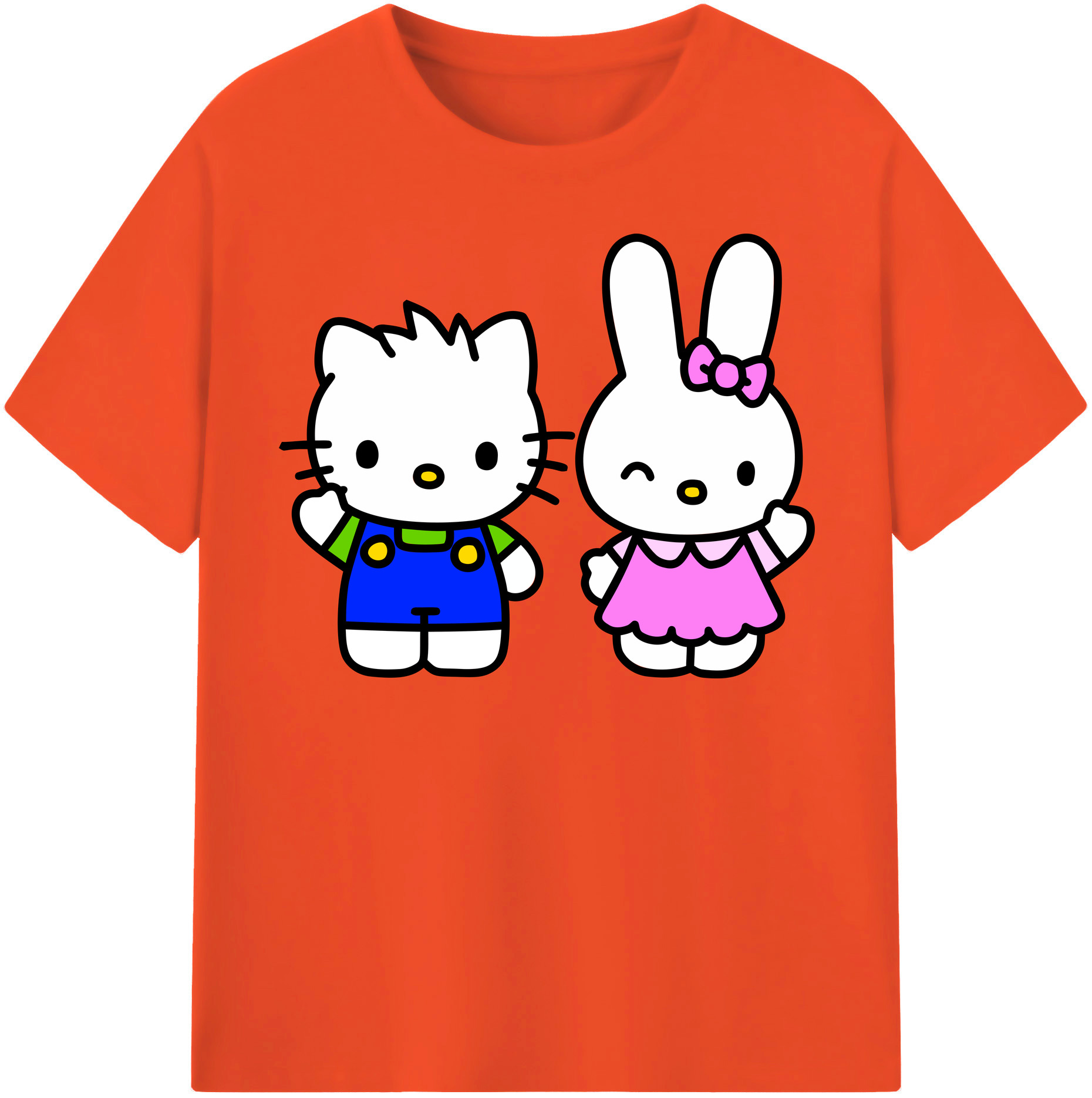 （画像用） Hello Kitty ハローキティ 綿100％半袖Tシャツ（フロントプリント）