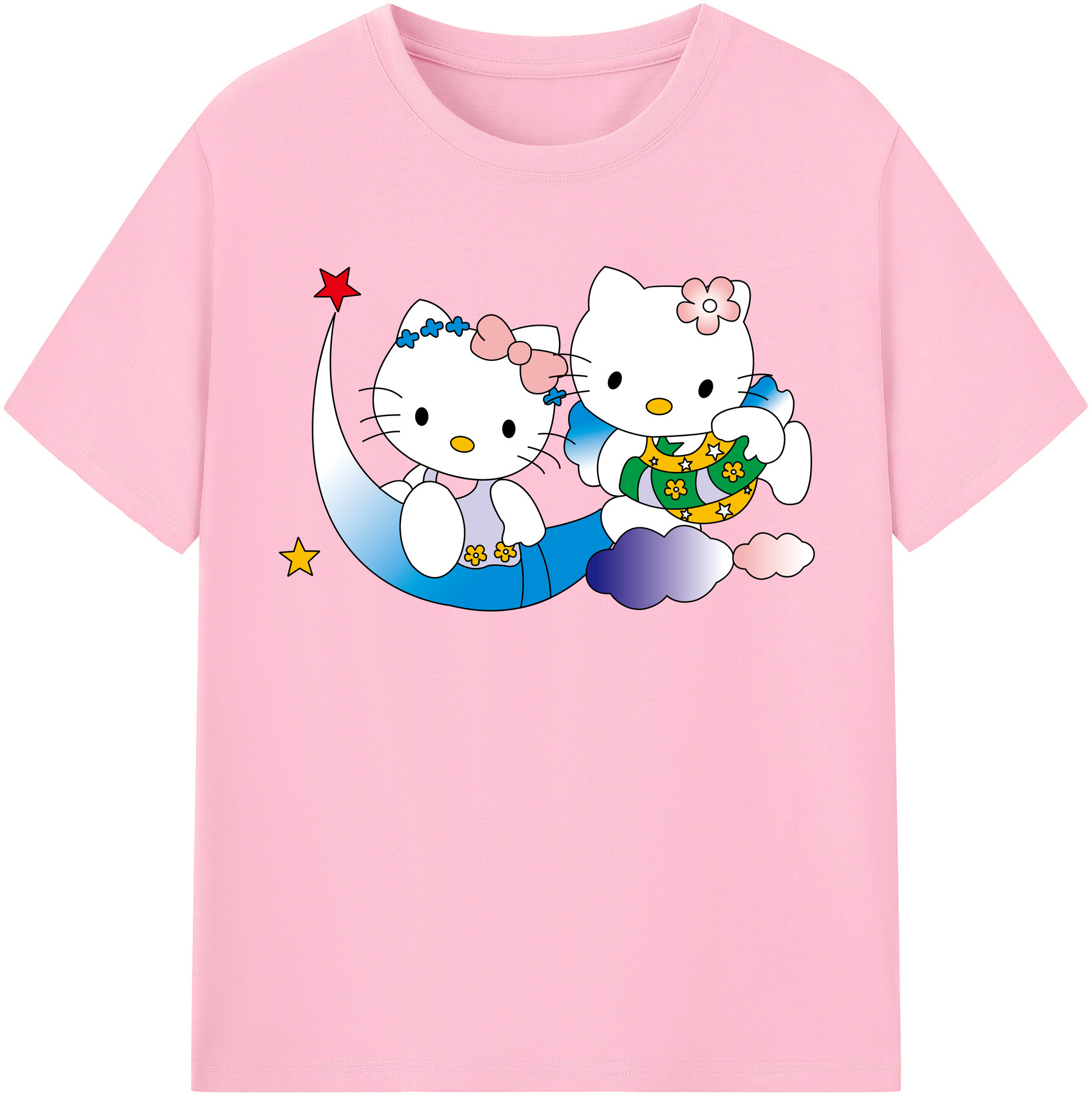 （画像用） Hello Kitty ハローキティ 綿100％半袖Tシャツ（フロントプリント）