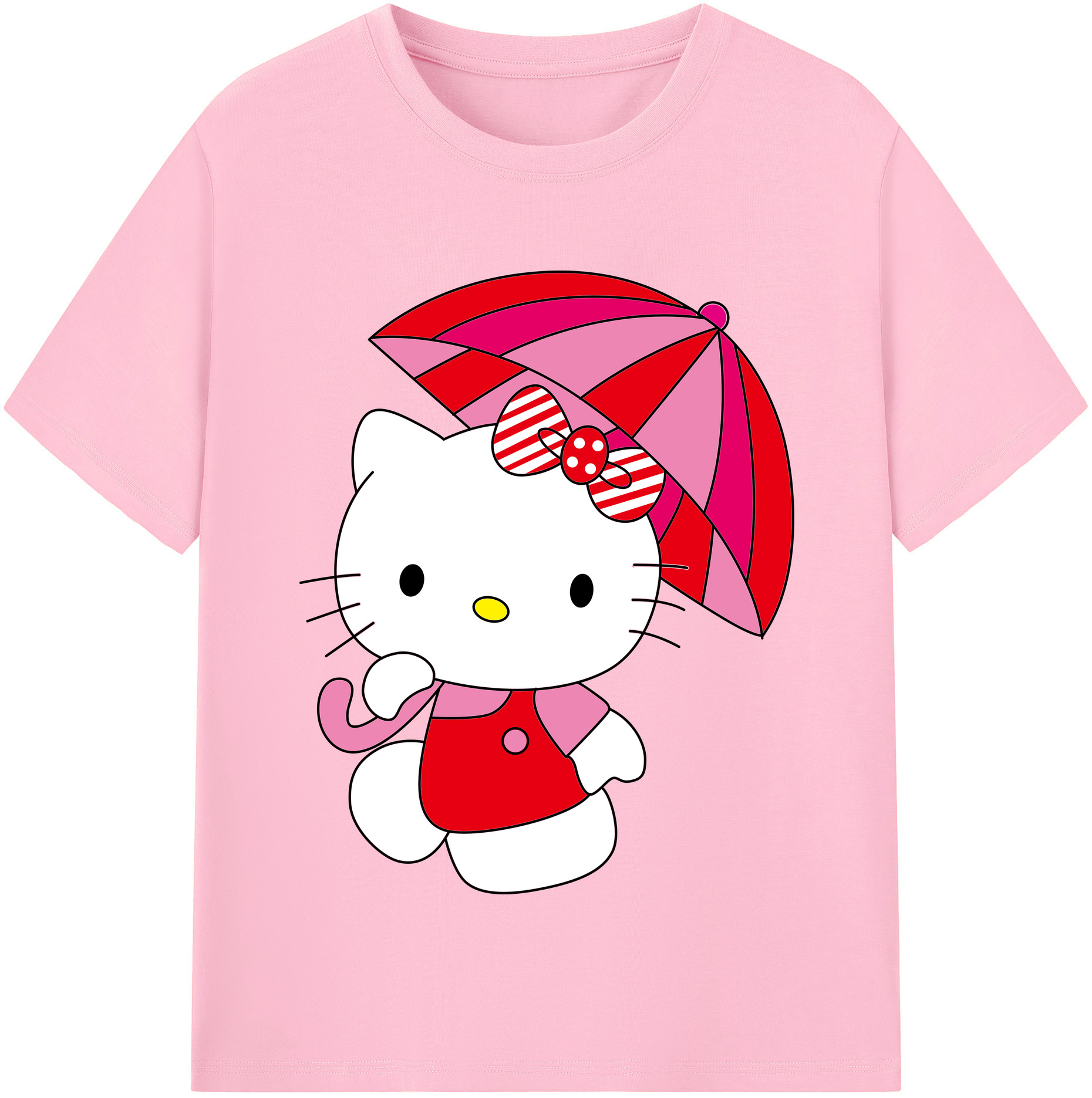 （画像用） Hello Kitty ハローキティ 綿100％半袖Tシャツ（フロントプリント）