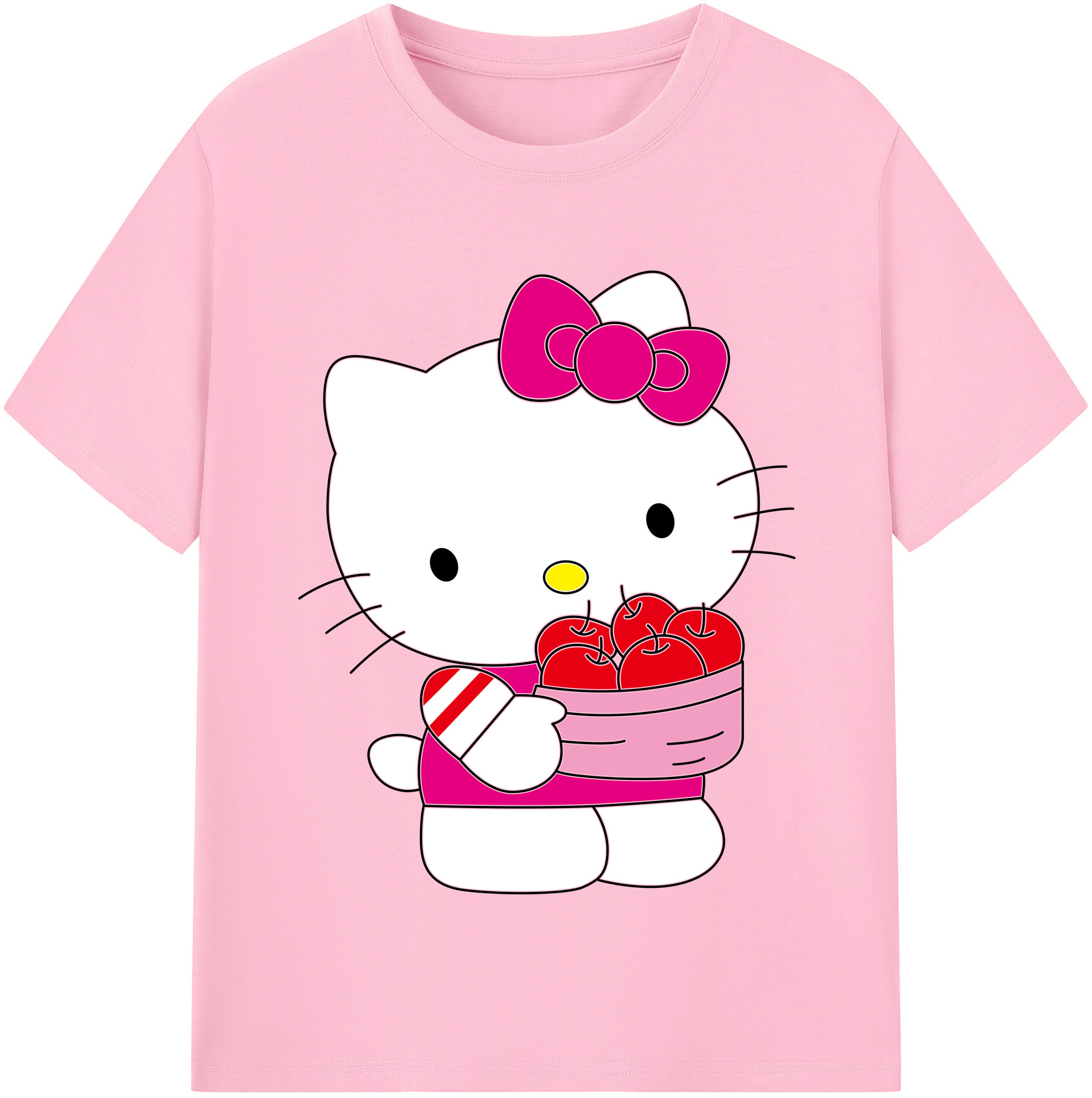 （画像用） Hello Kitty ハローキティ 綿100％半袖Tシャツ（フロントプリント）