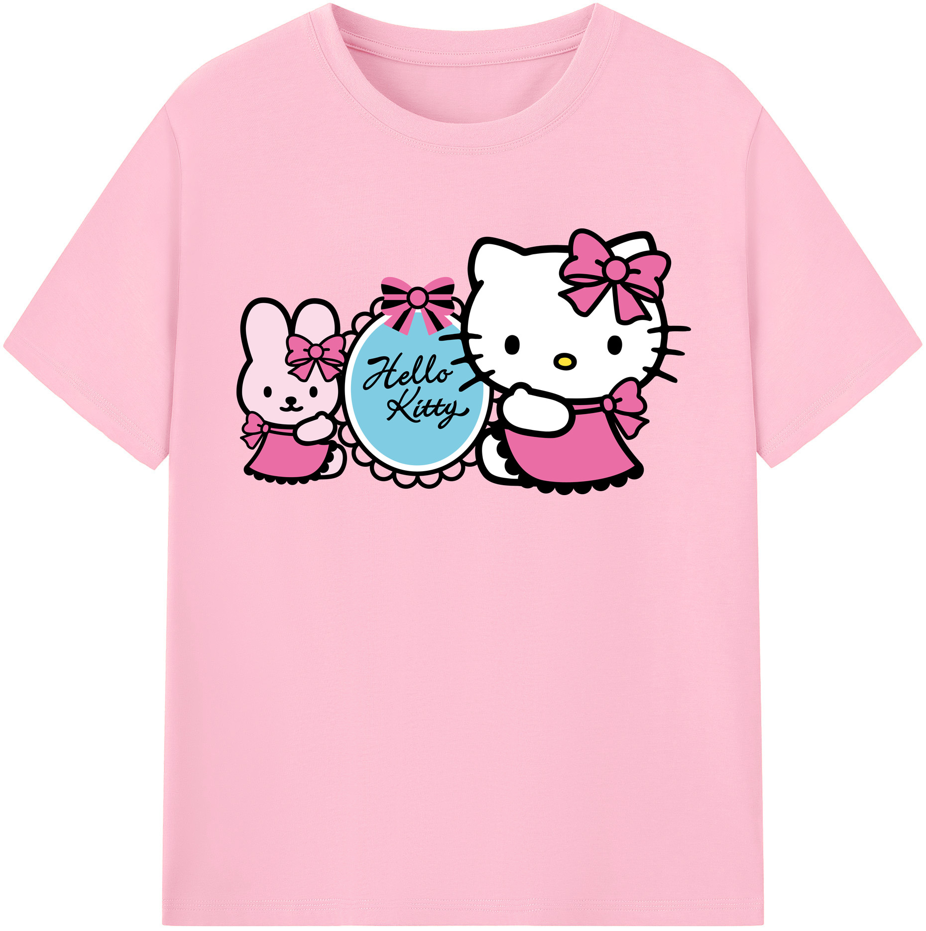（画像用） Hello Kitty ハローキティ 綿100％半袖Tシャツ（フロントプリント）