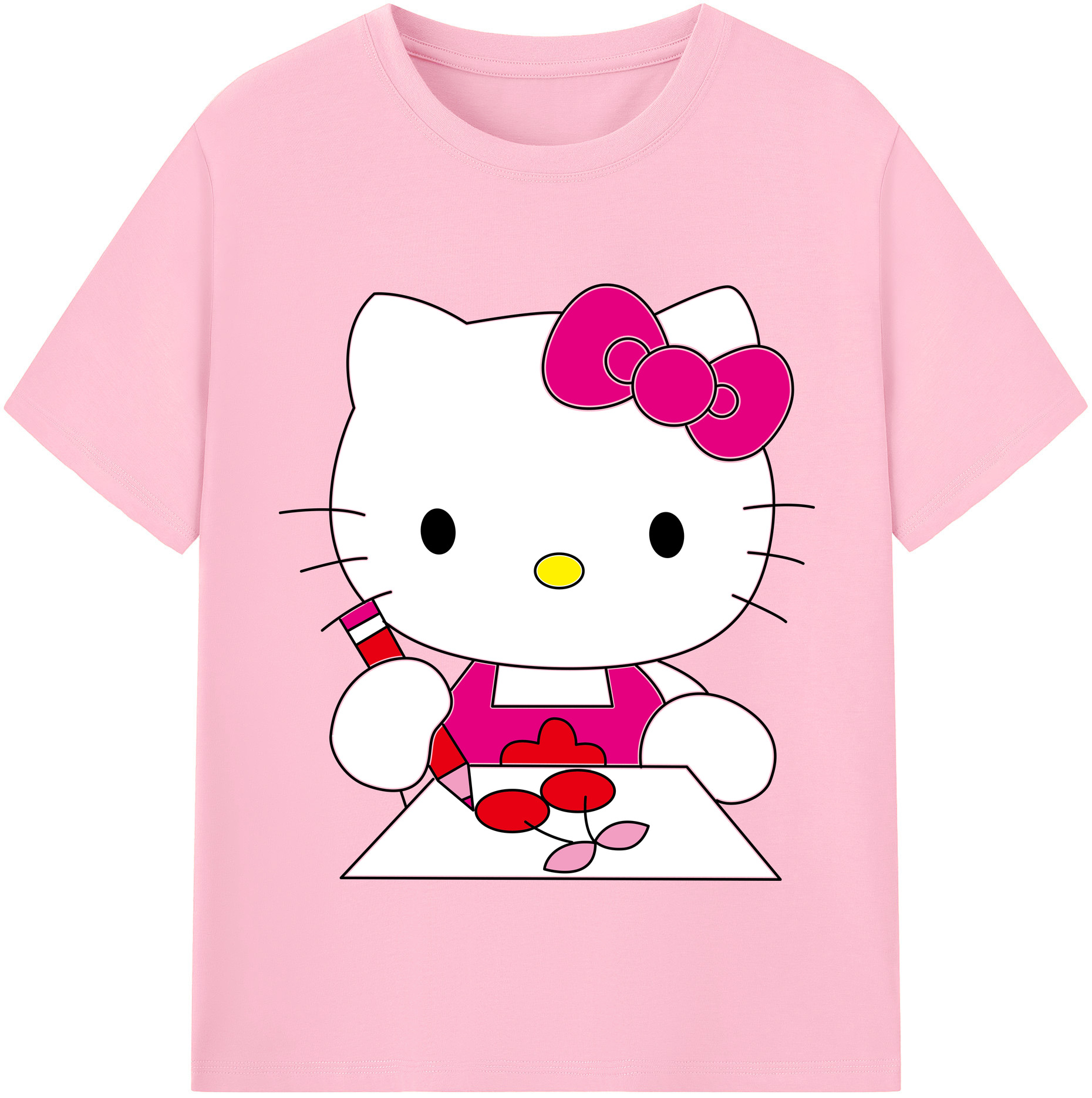 （画像用） Hello Kitty ハローキティ 綿100％半袖Tシャツ（フロントプリント）