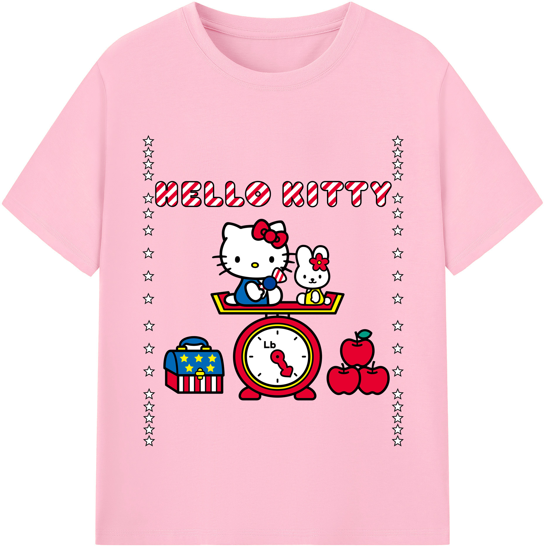 （画像用） Hello Kitty ハローキティ 綿100％半袖Tシャツ（フロントプリント）