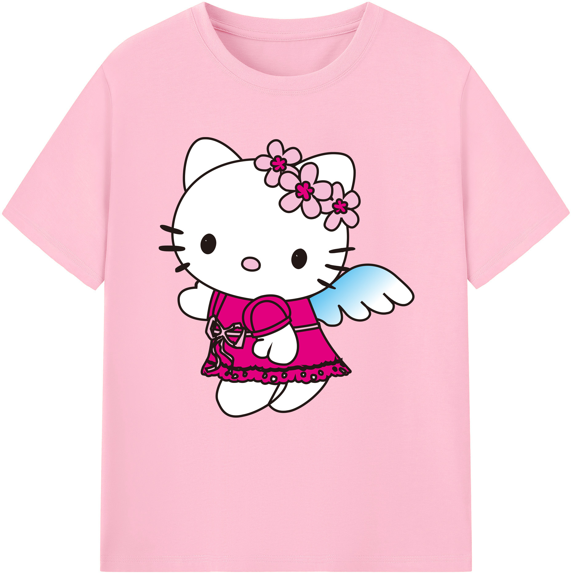 （画像用） Hello Kitty ハローキティ 綿100％半袖Tシャツ（フロントプリント）