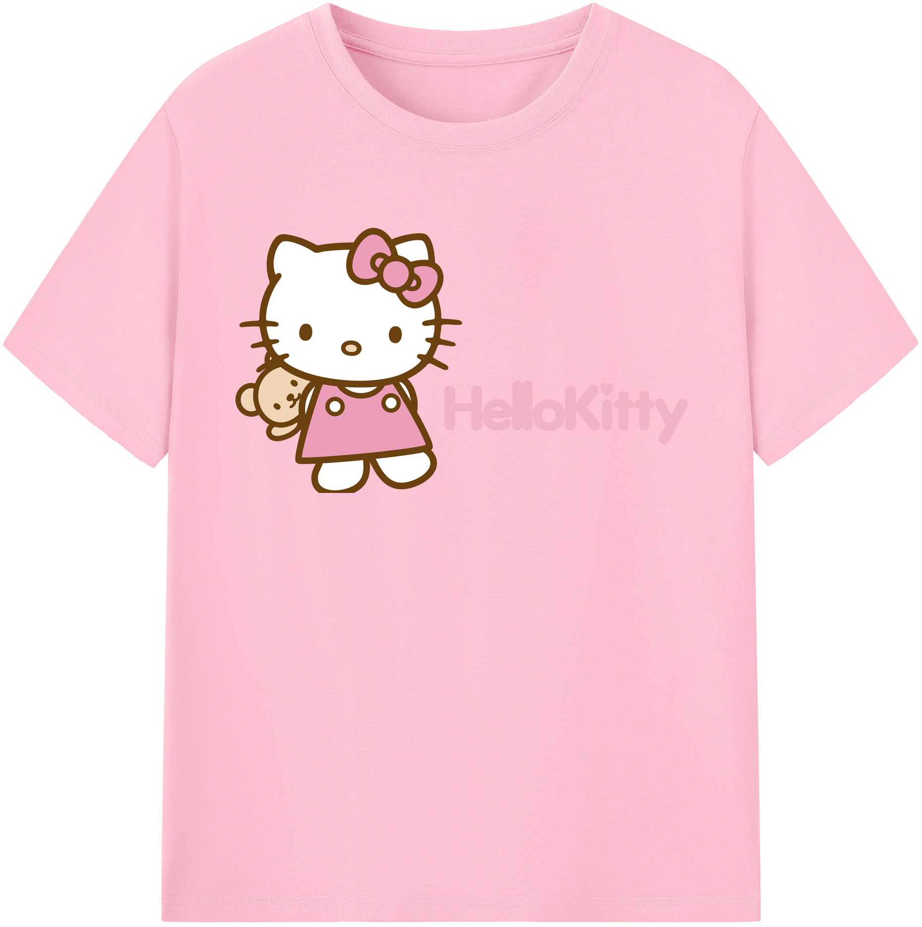 （画像用） Hello Kitty ハローキティ 綿100％半袖Tシャツ（フロントプリント）