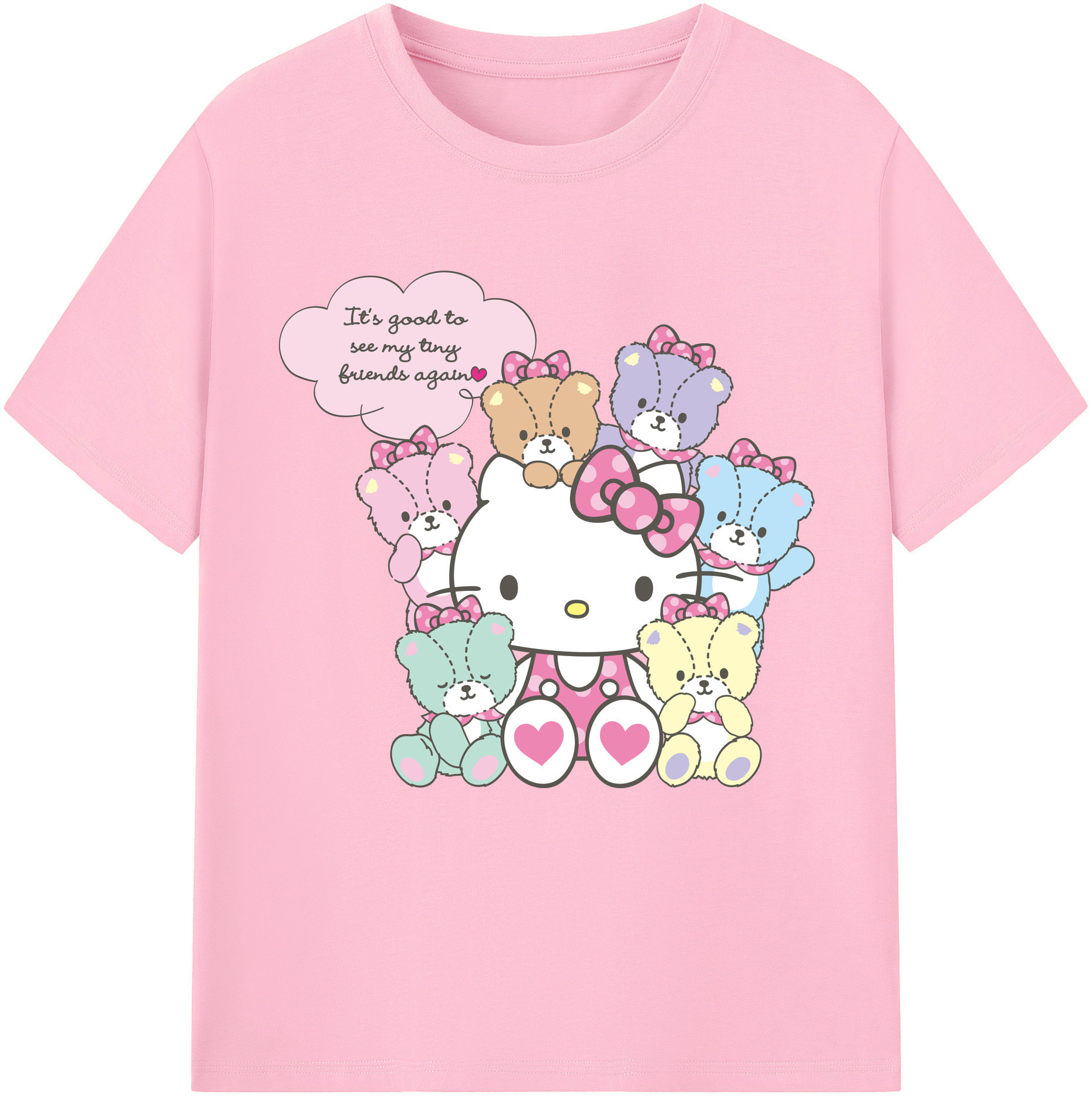 （画像用） Hello Kitty ハローキティ 綿100％半袖Tシャツ（フロントプリント）