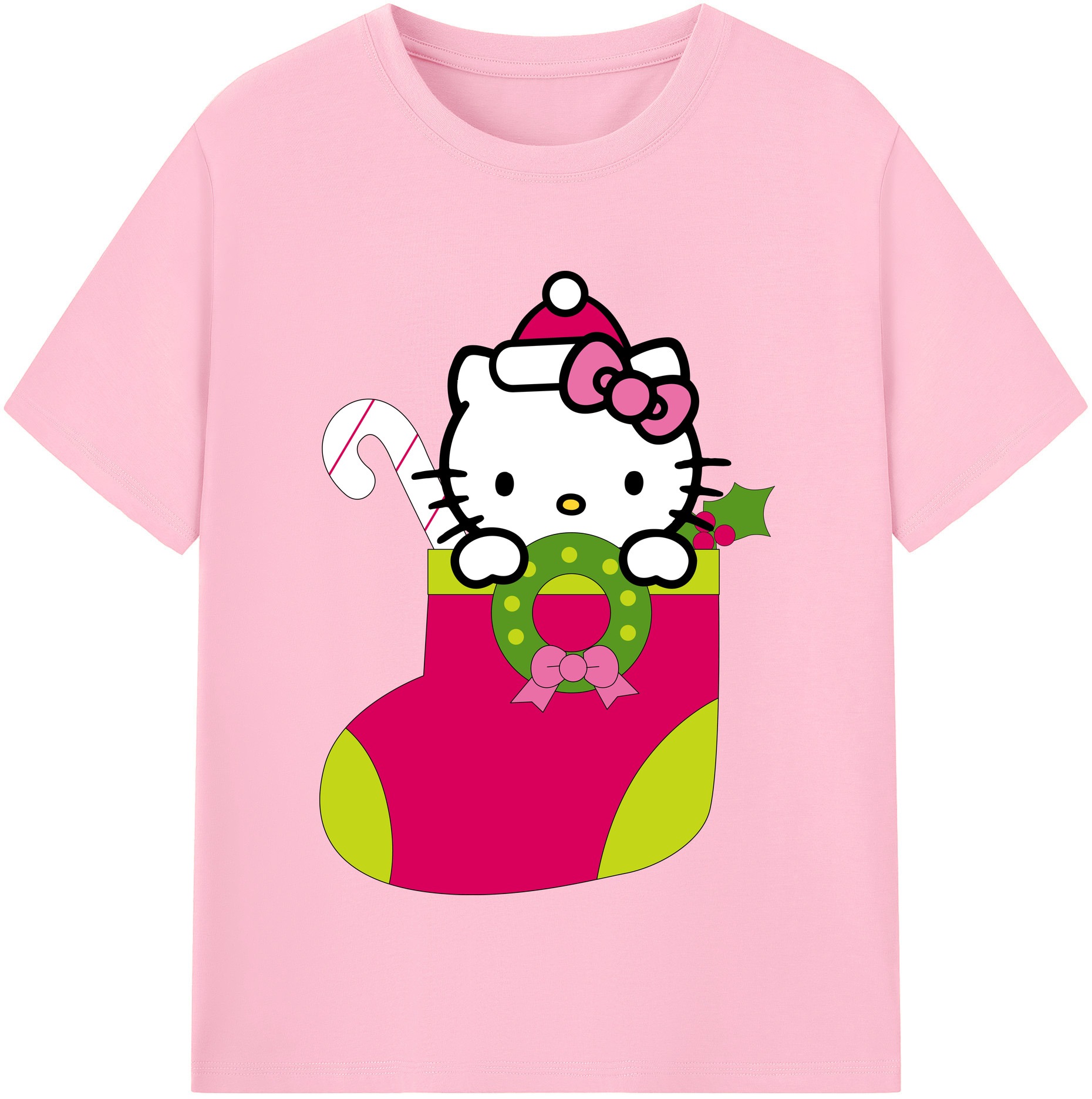 （画像用） Hello Kitty ハローキティ 綿100％半袖Tシャツ（フロントプリント）