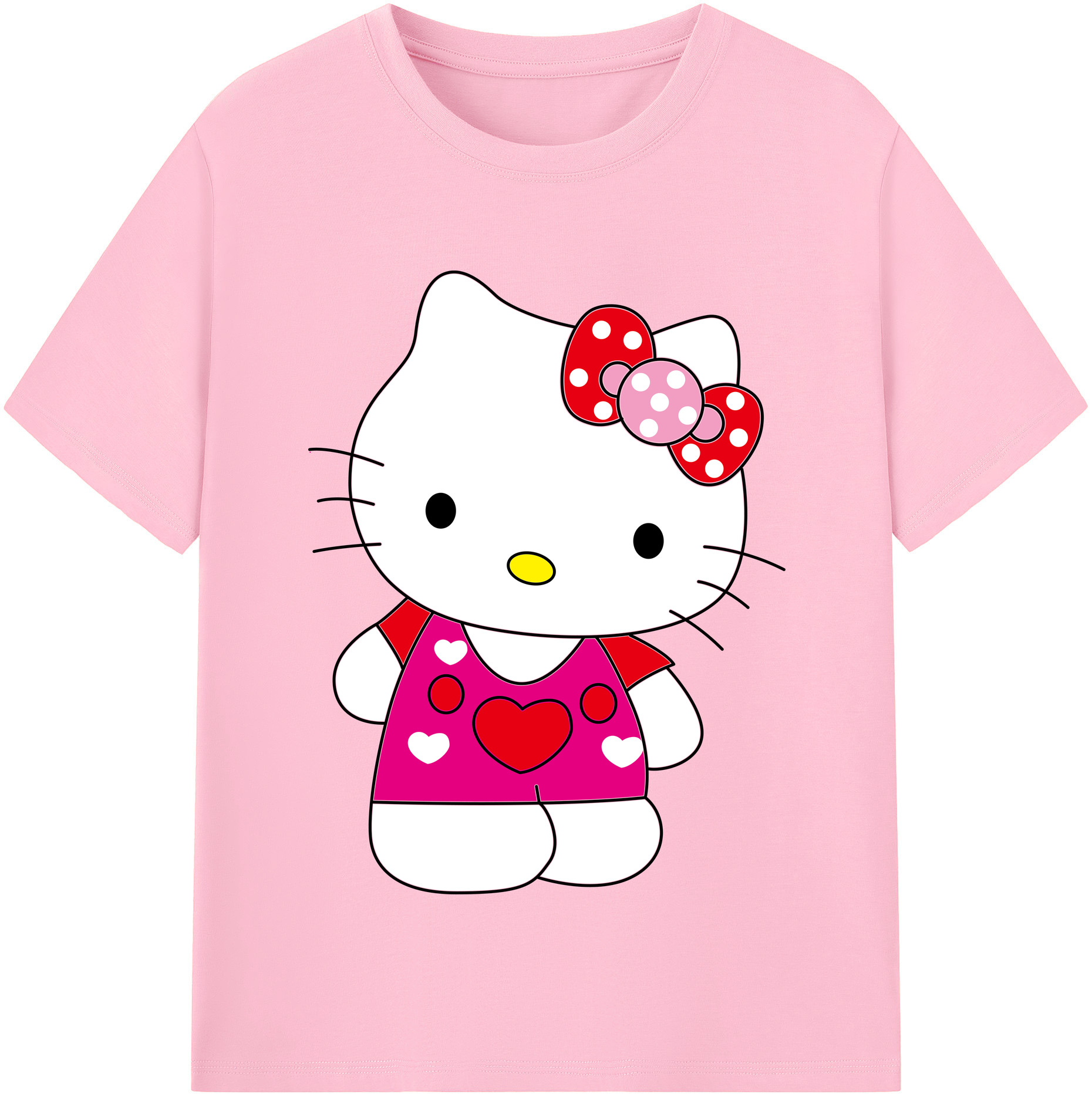 （画像用） Hello Kitty ハローキティ 綿100％半袖Tシャツ（フロントプリント）