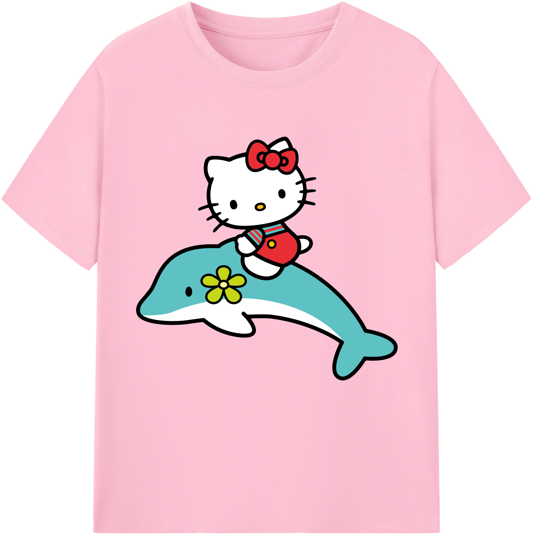 （画像用） Hello Kitty ハローキティ 綿100％半袖Tシャツ（フロントプリント）