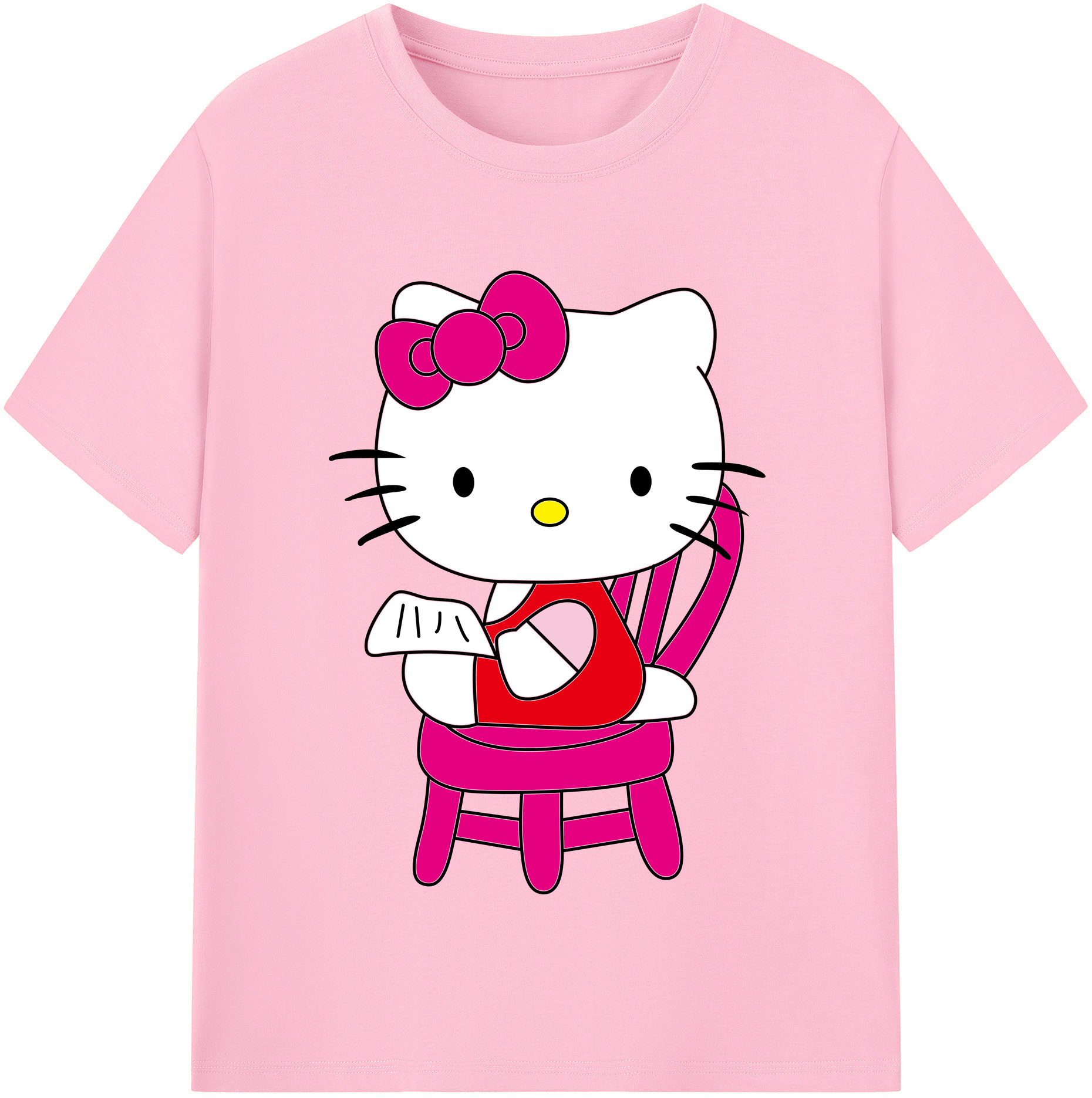 （画像用） Hello Kitty ハローキティ 綿100％半袖Tシャツ（フロントプリント）