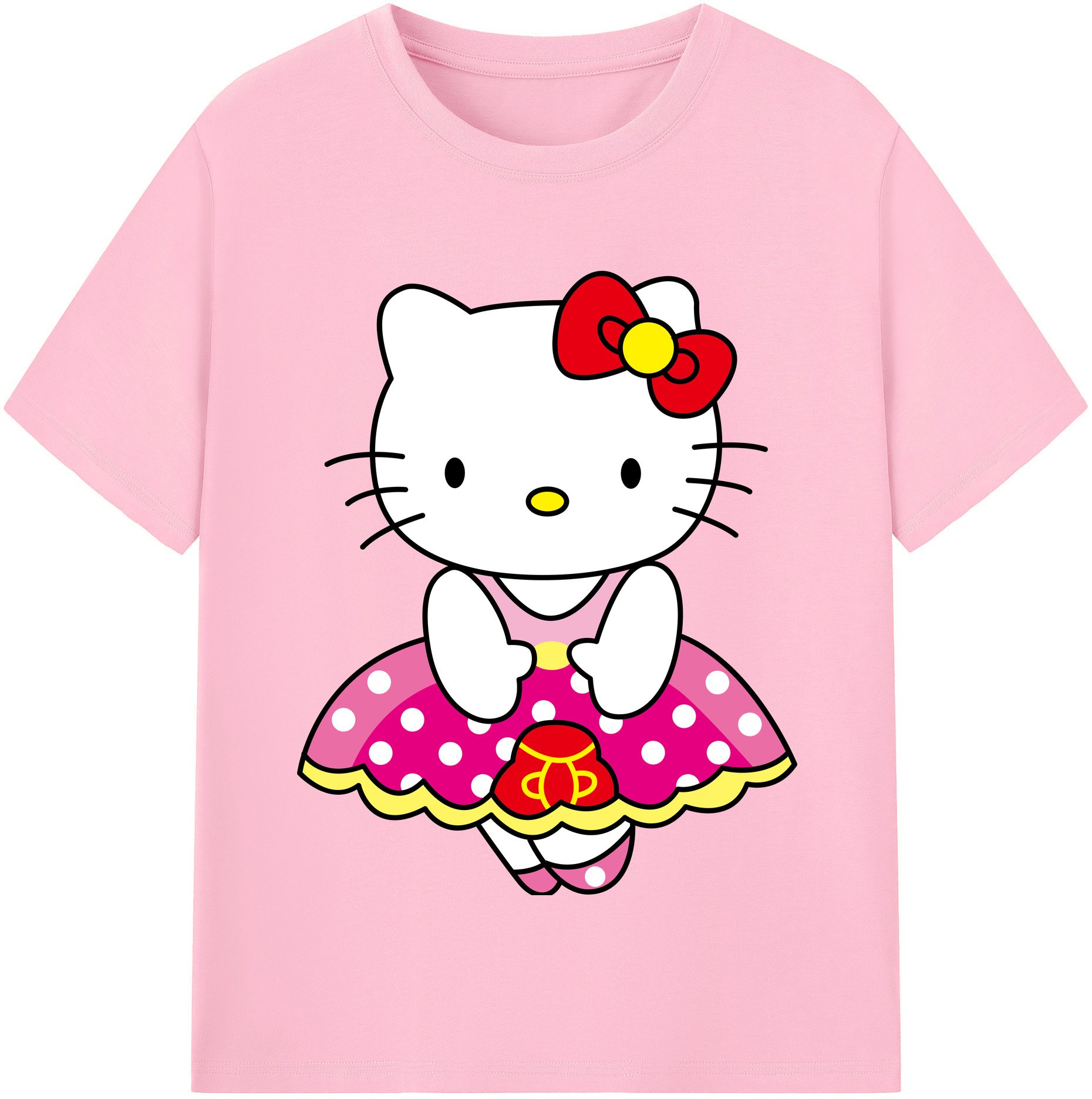 （画像用） Hello Kitty ハローキティ 綿100％半袖Tシャツ（フロントプリント）
