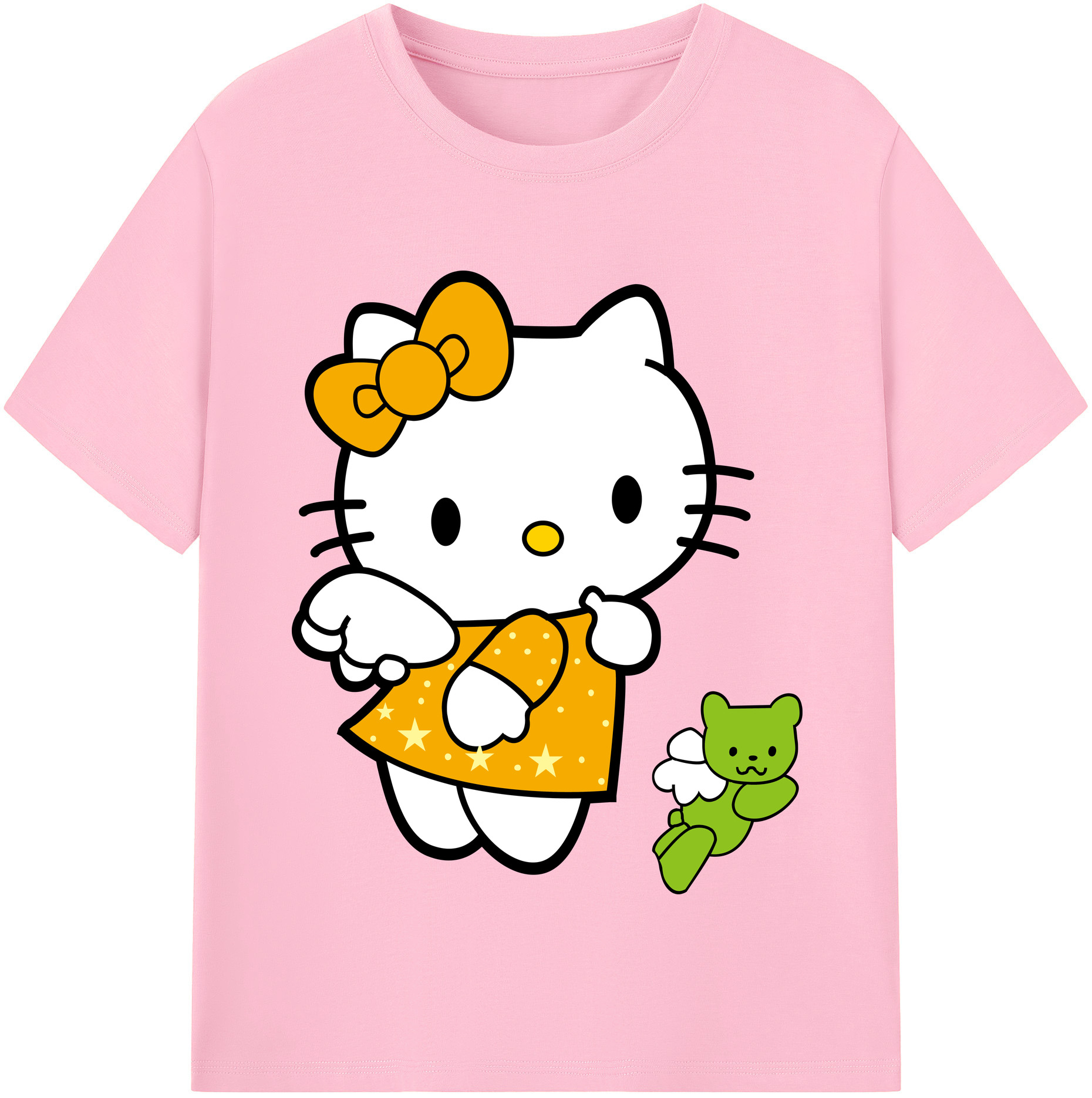 （画像用） Hello Kitty ハローキティ 綿100％半袖Tシャツ（フロントプリント）