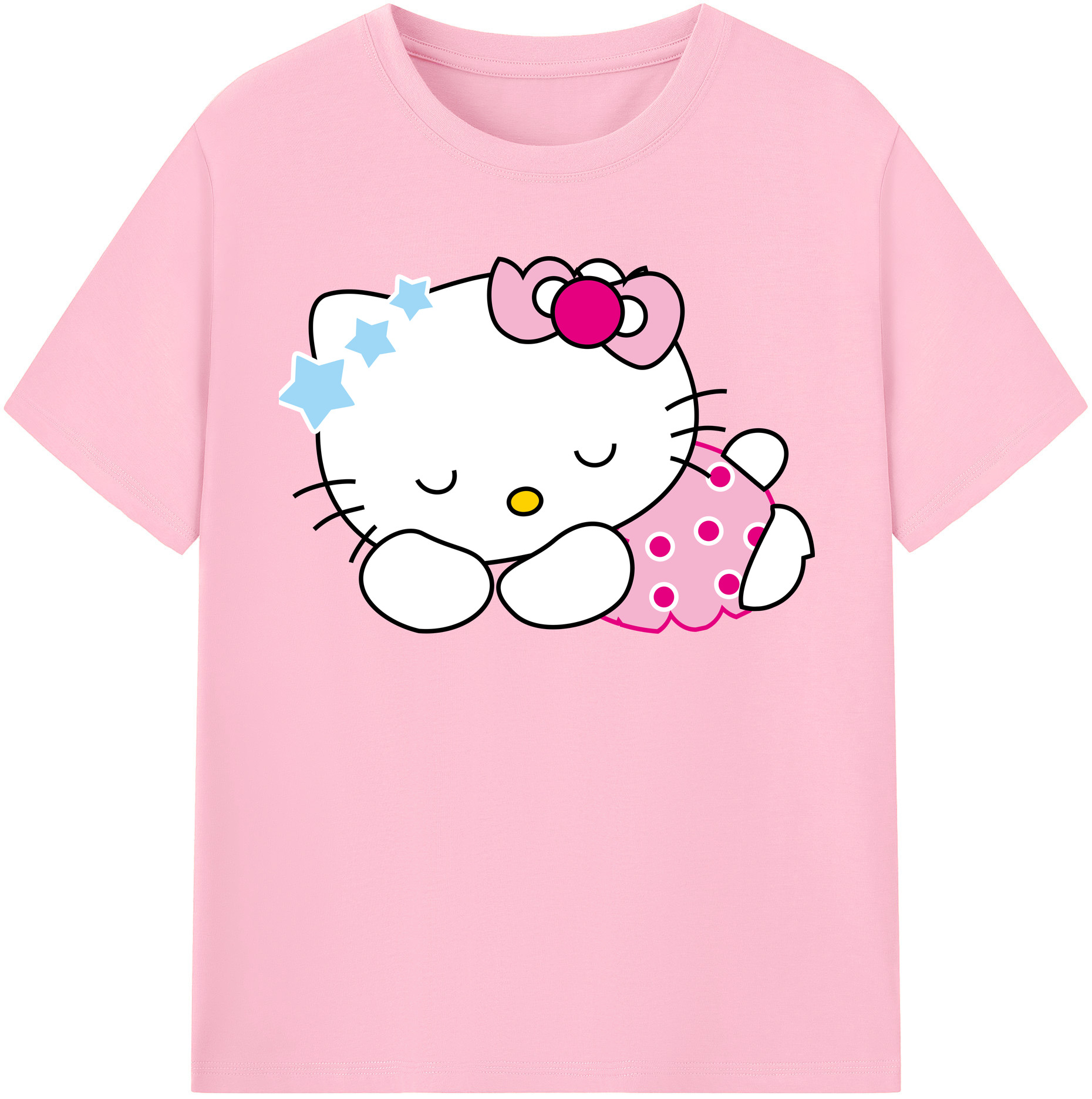 （画像用） Hello Kitty ハローキティ 綿100％半袖Tシャツ（フロントプリント）