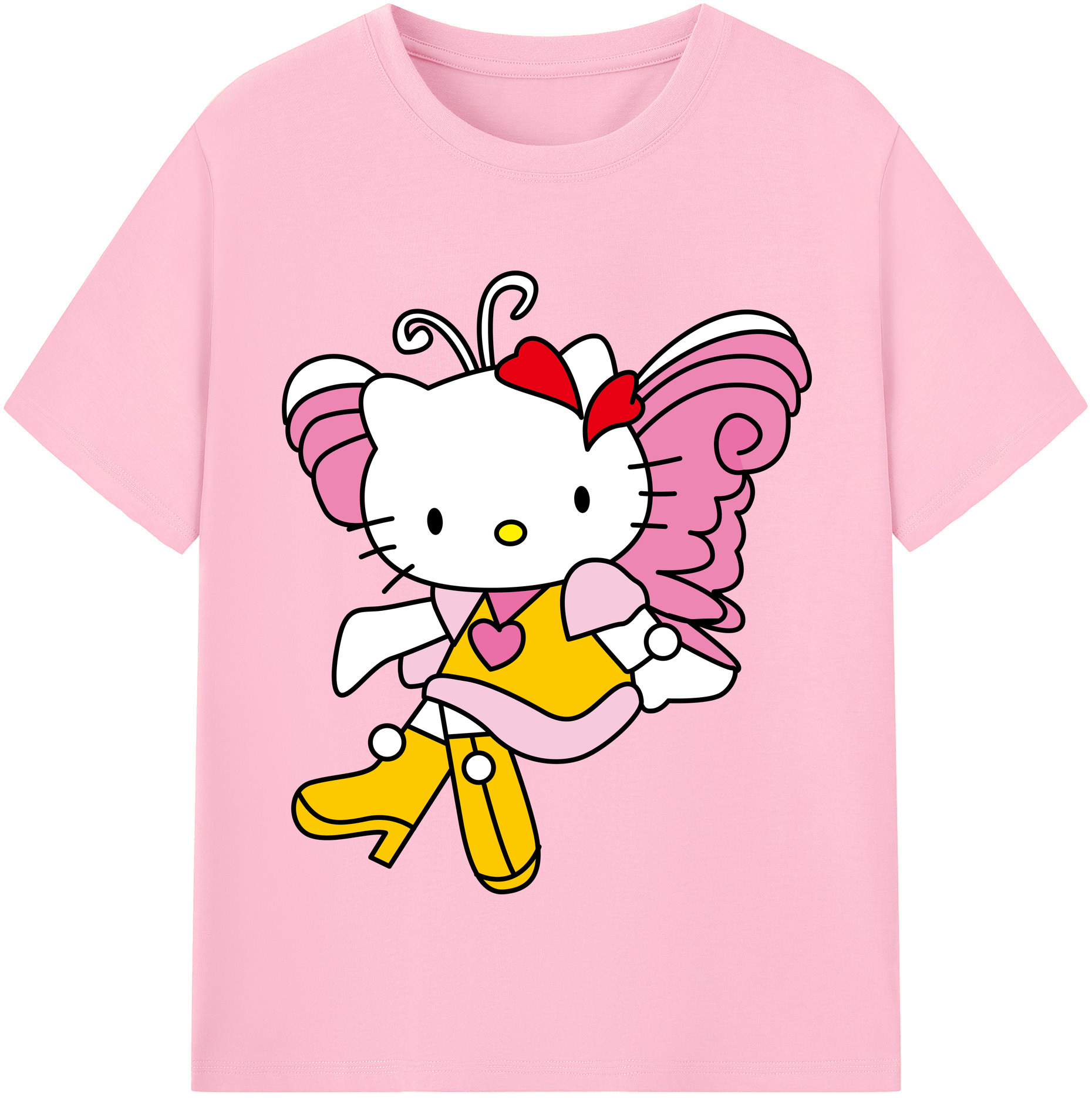 （画像用） Hello Kitty ハローキティ 綿100％半袖Tシャツ（フロントプリント）